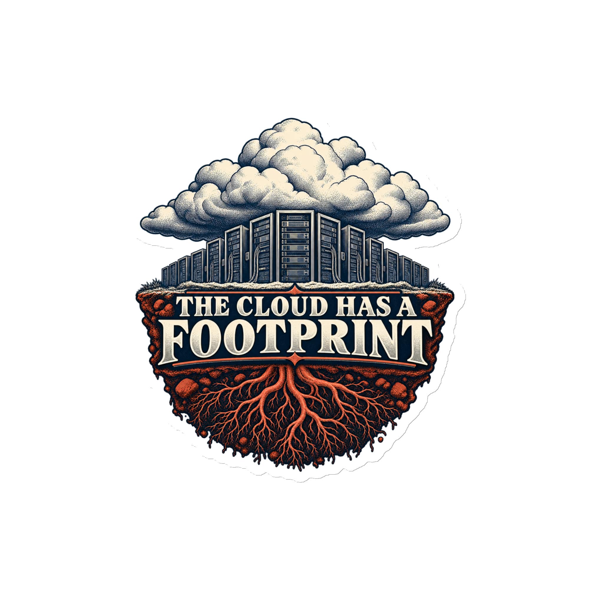 Die-Cut Magnet: The cloud has a footprint