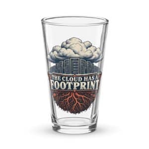 Pint Glass: The cloud has a footprint - 16 oz - Main
