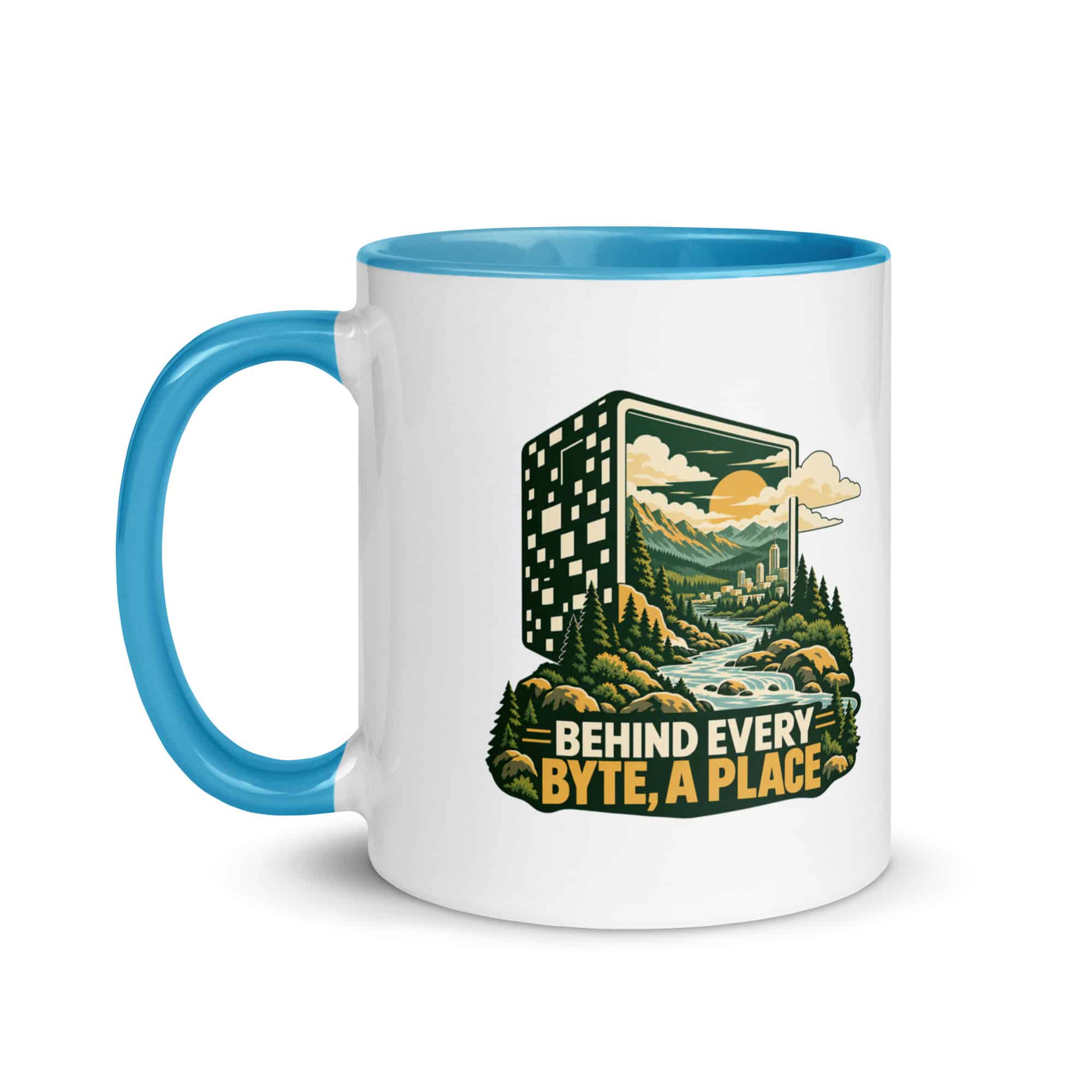 Color Inside Coffee Mug: Behind every byte, a place