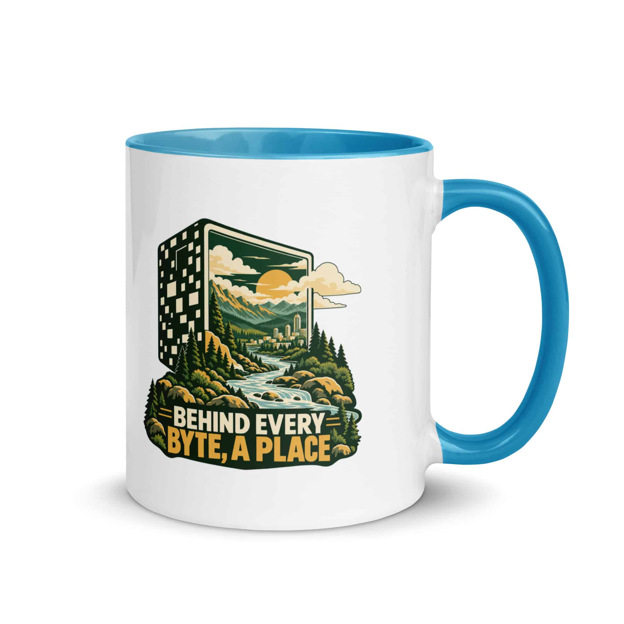 Color Inside Coffee Mug: Behind every byte, a place