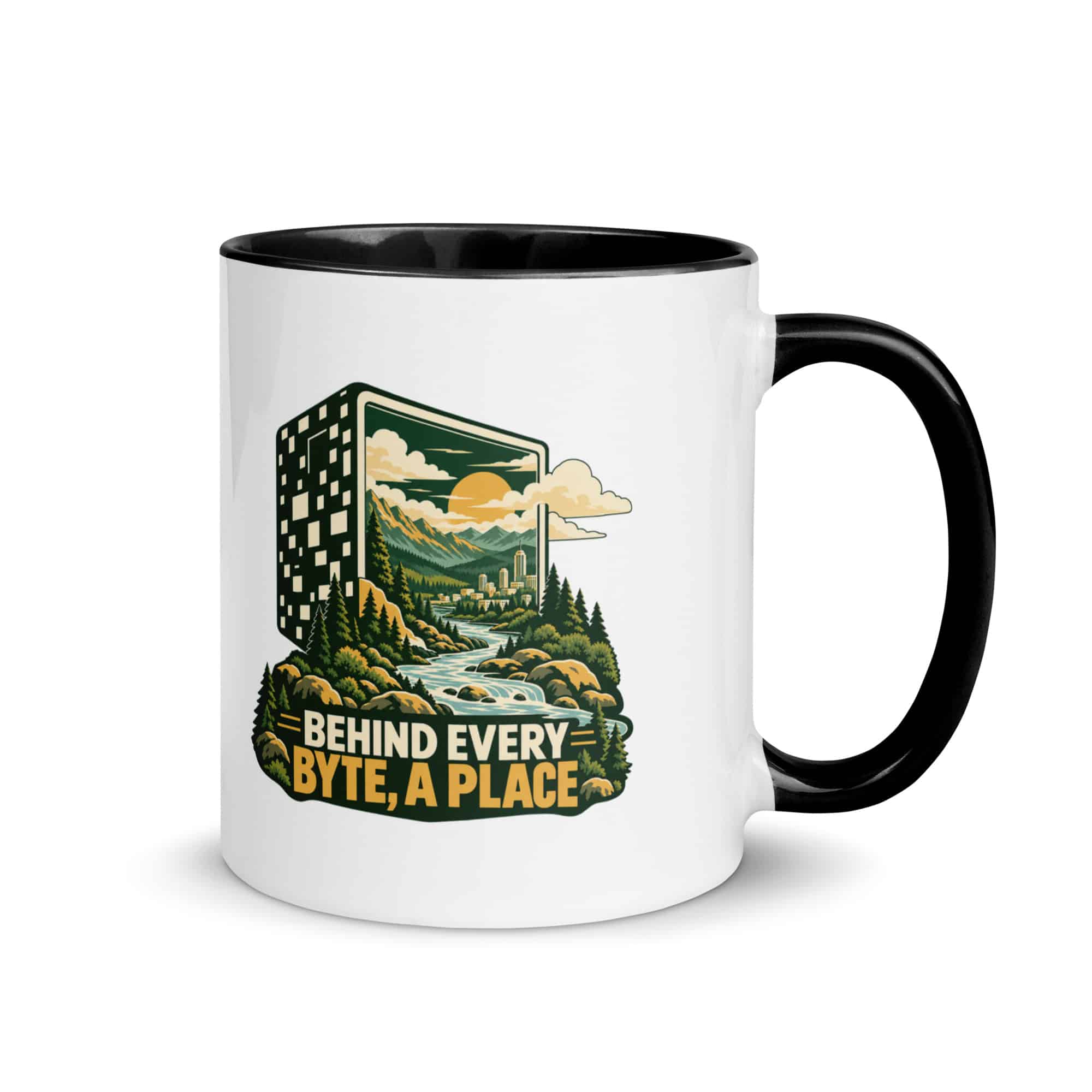 Color Inside Coffee Mug: Behind every byte, a place