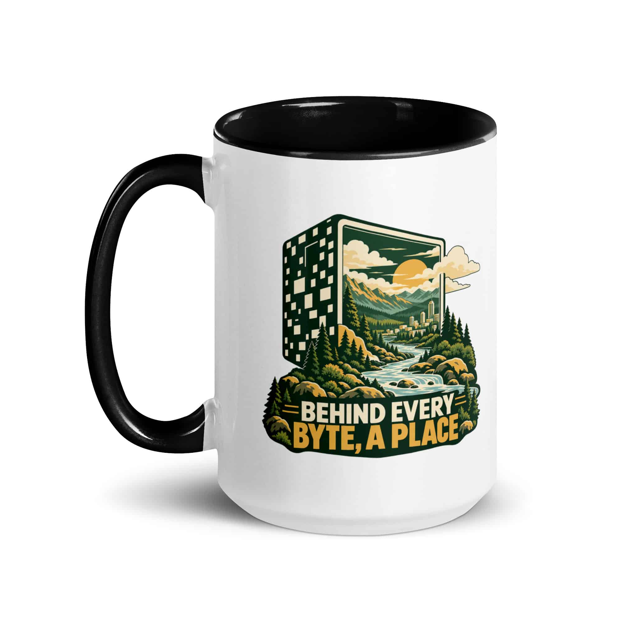 Color Inside Coffee Mug: Behind every byte, a place