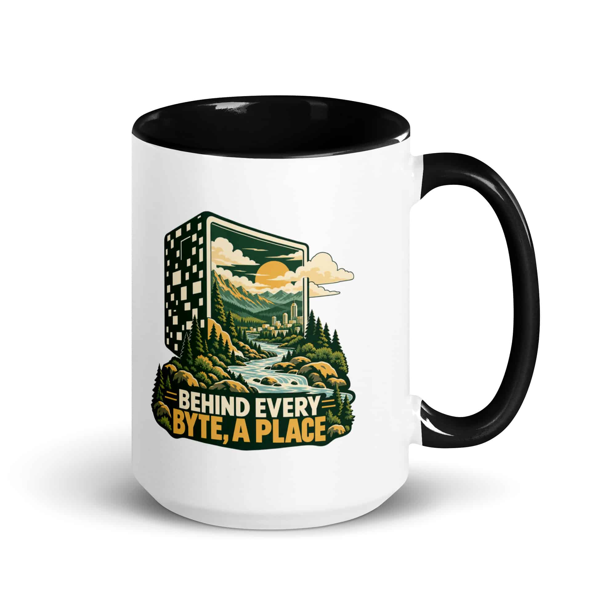 Color Inside Coffee Mug: Behind every byte, a place