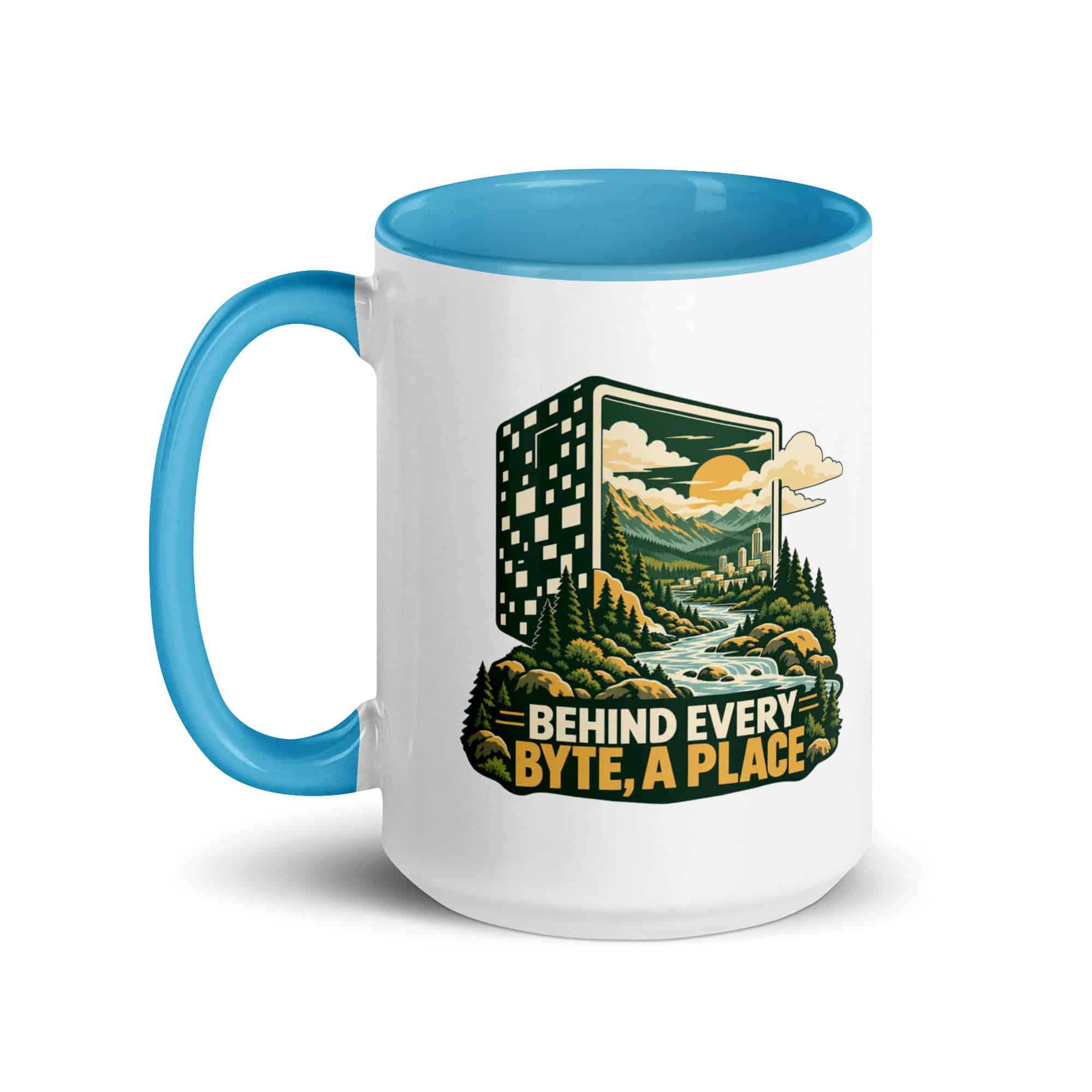 Color Inside Coffee Mug: Behind every byte, a place