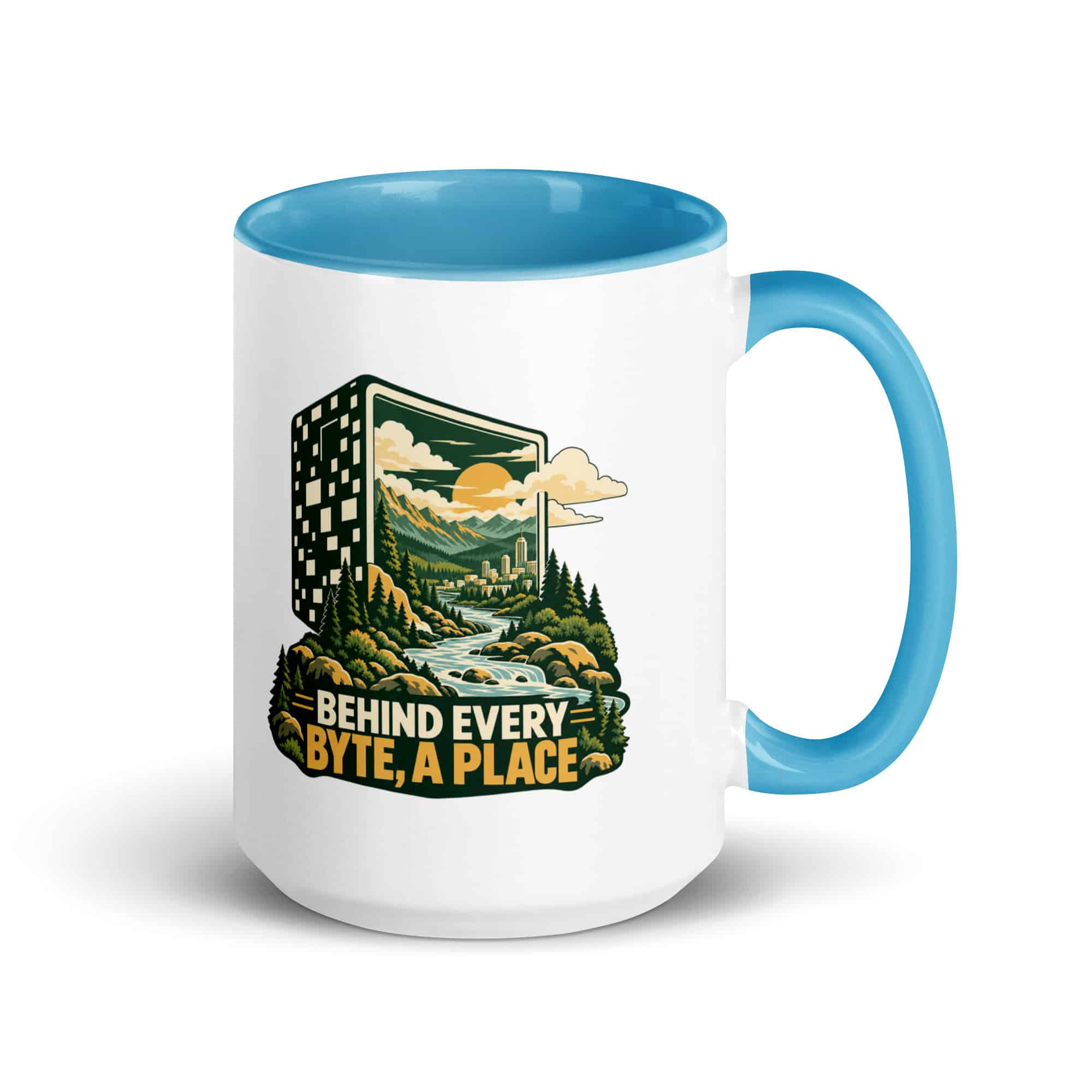 Color Inside Coffee Mug: Behind every byte, a place