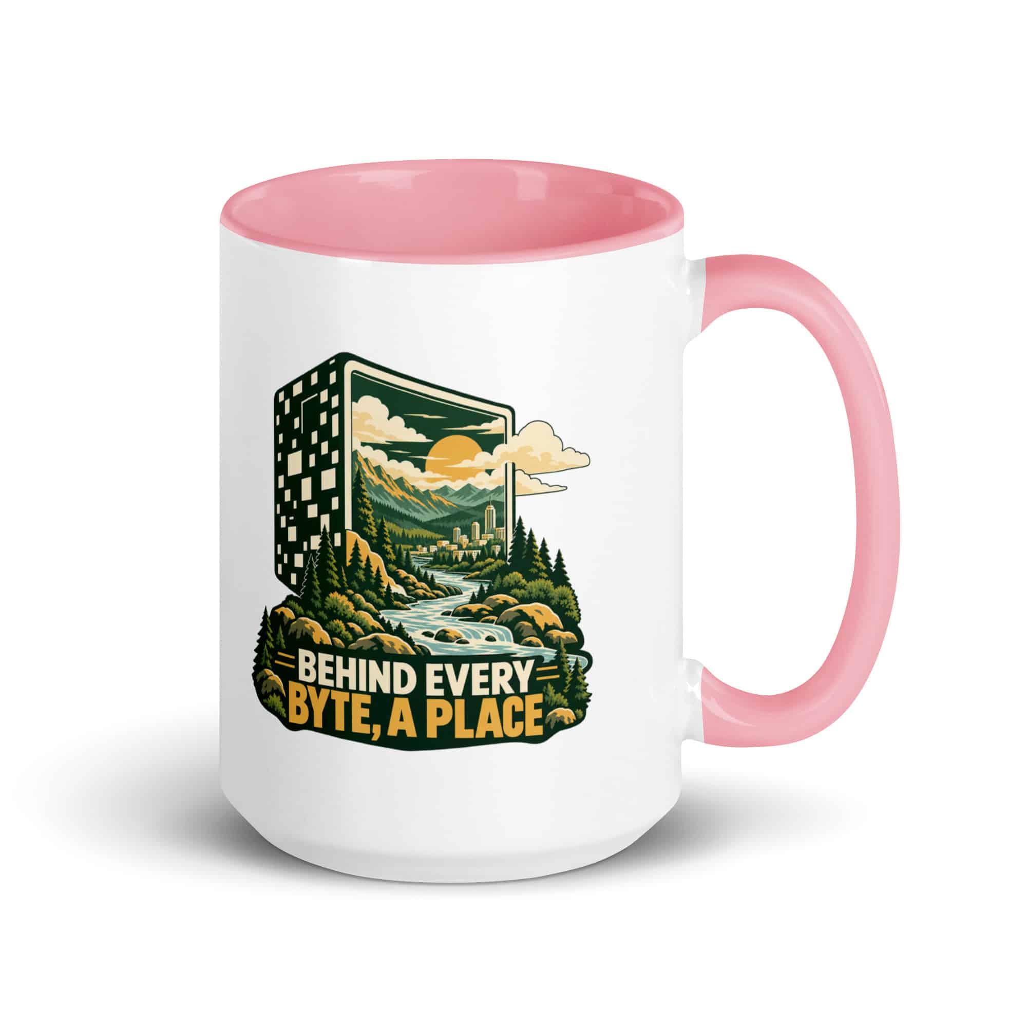 Color Inside Coffee Mug: Behind every byte, a place