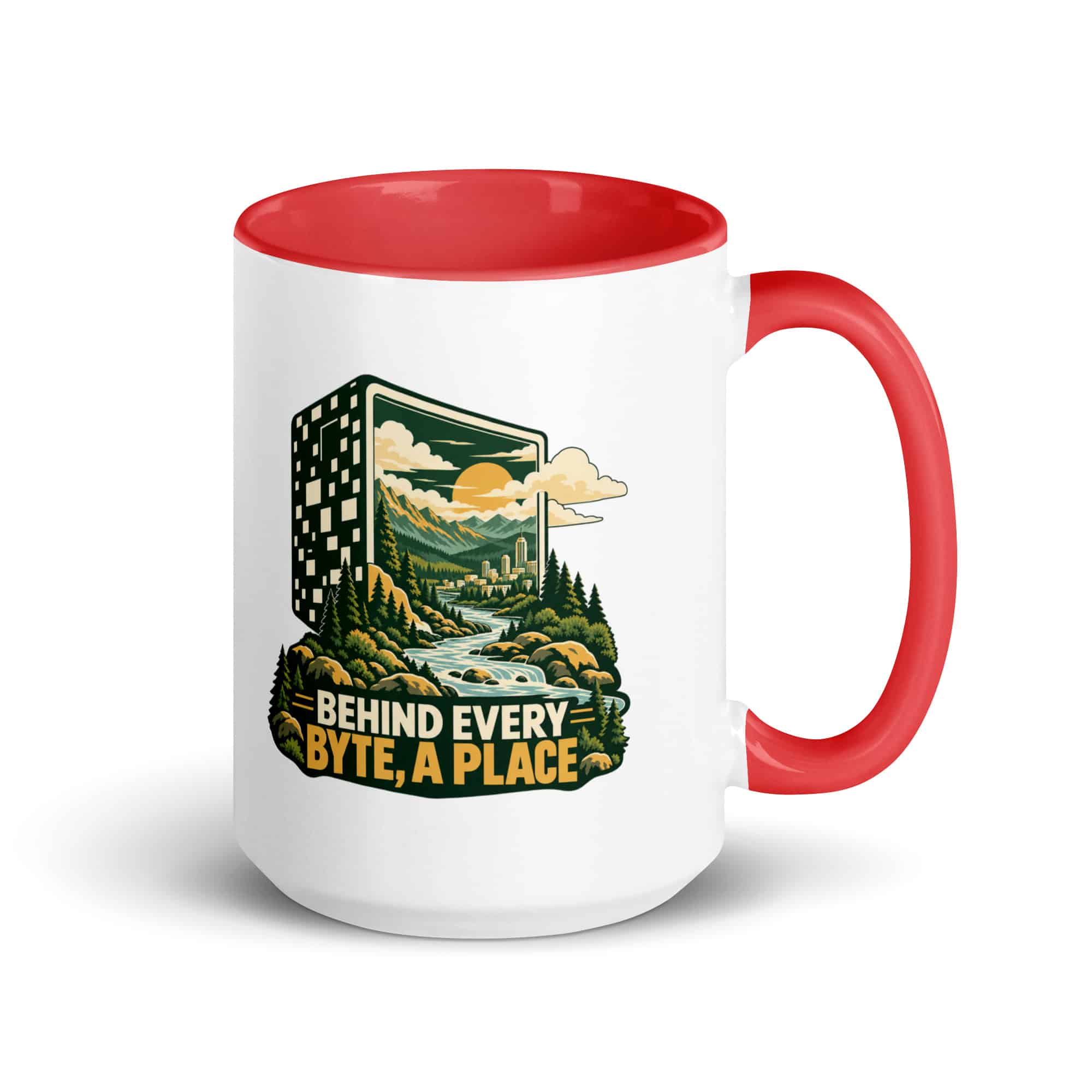 Color Inside Coffee Mug: Behind every byte, a place