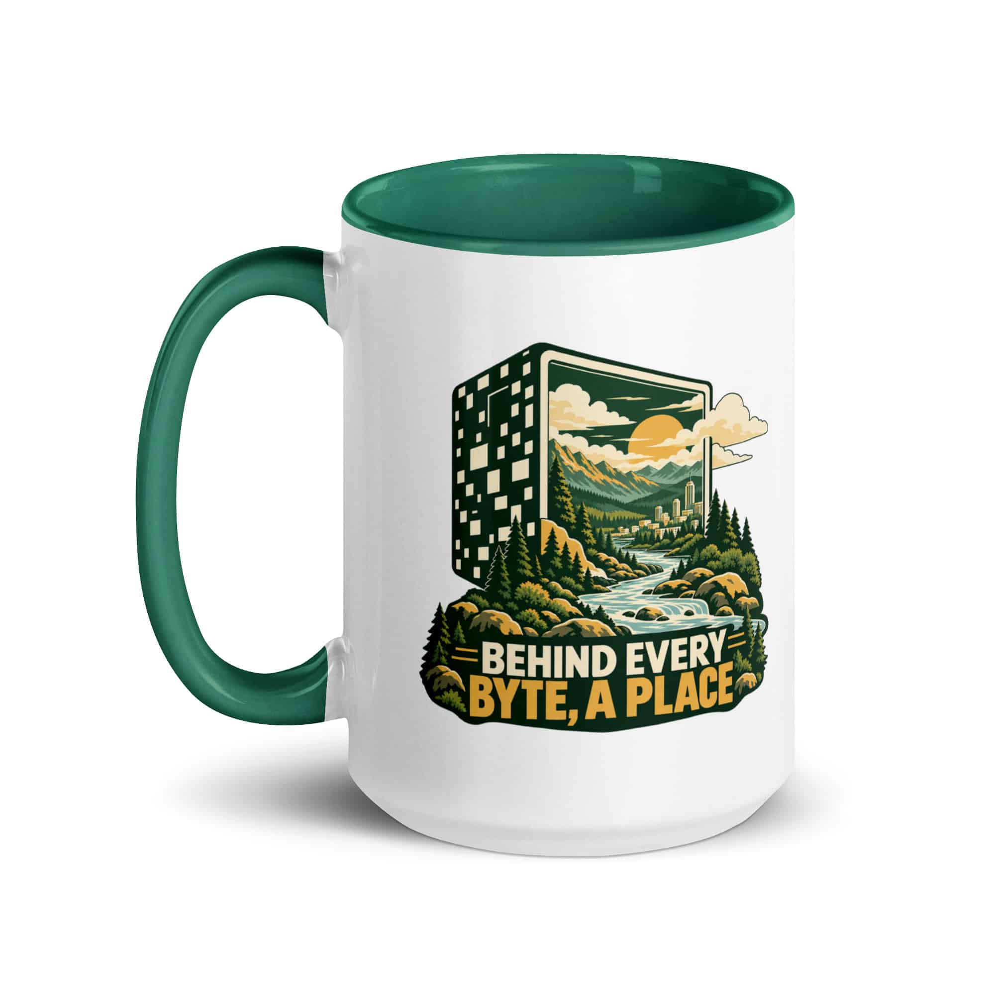 Color Inside Coffee Mug: Behind every byte, a place
