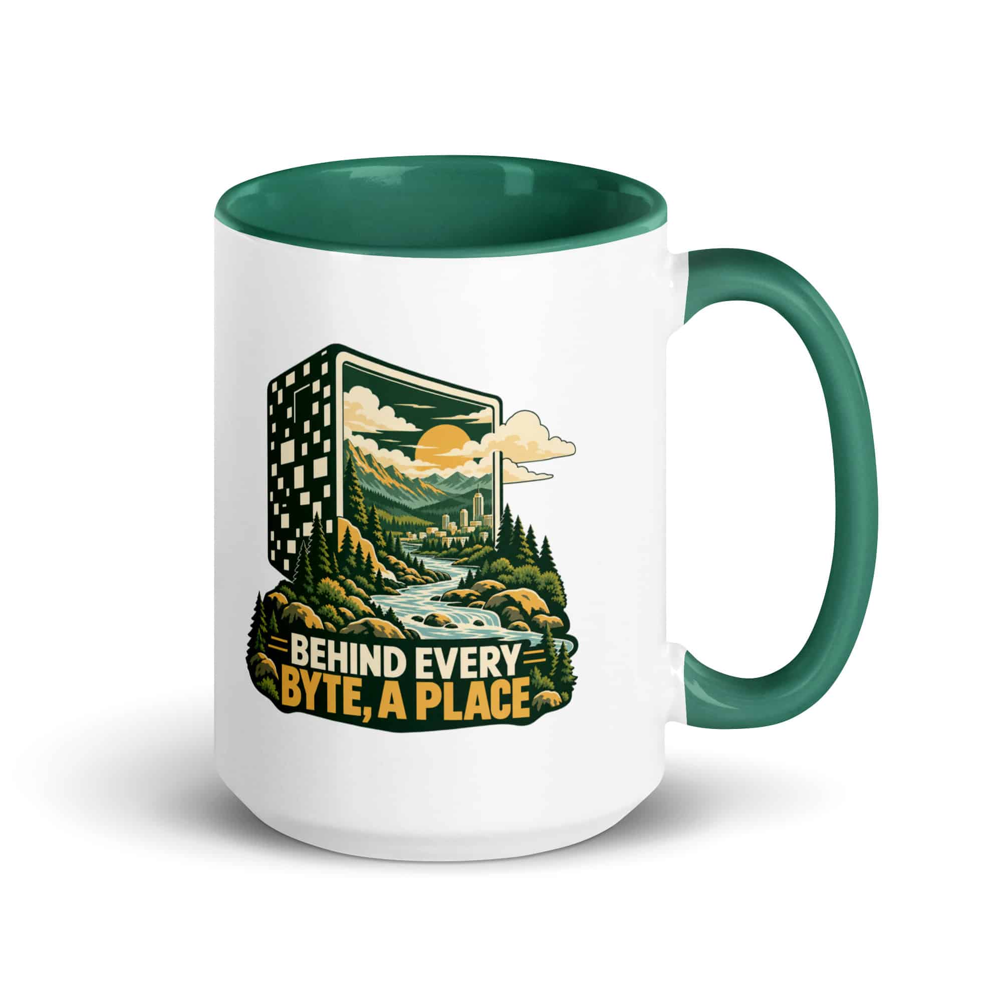 Color Inside Coffee Mug: Behind every byte, a place