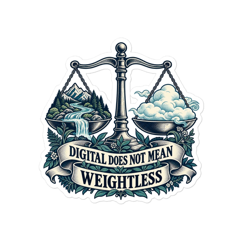 Vinyl Sticker: Digital does not mean weightless