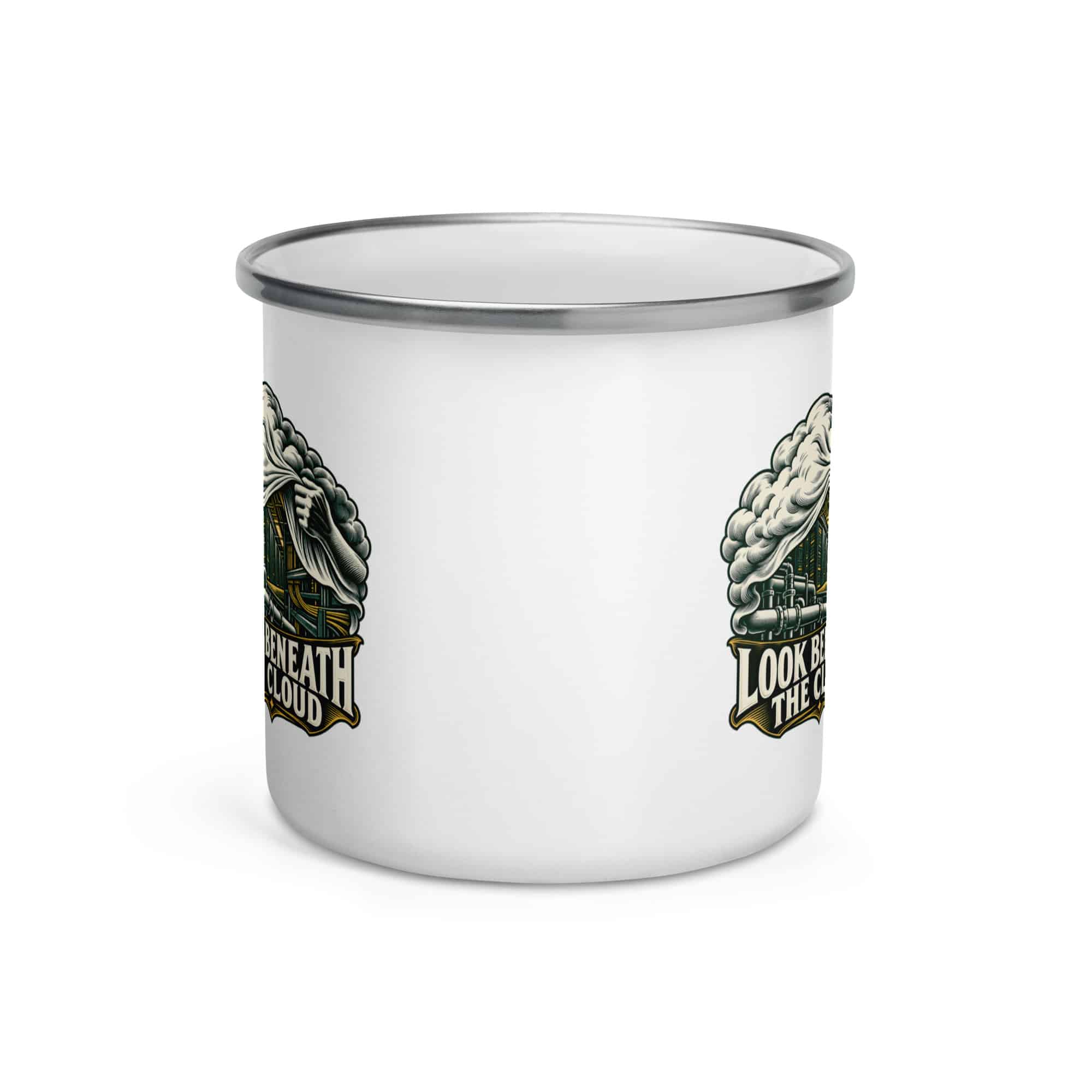 Enamel Camp Mug: Look beneath the cloud