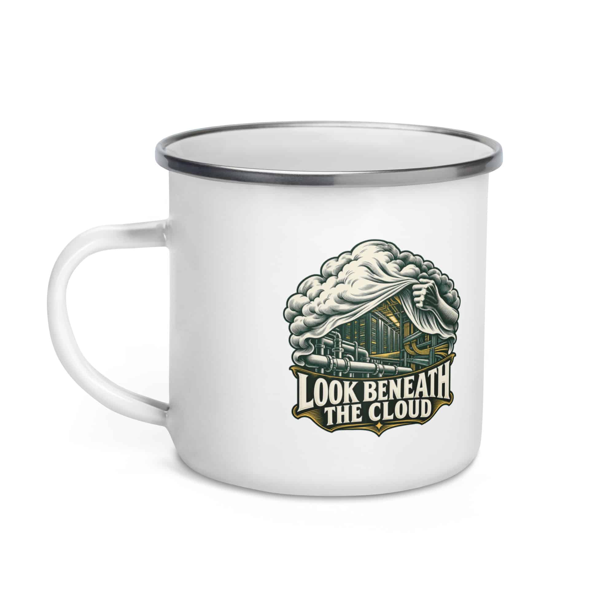 Enamel Camp Mug: Look beneath the cloud