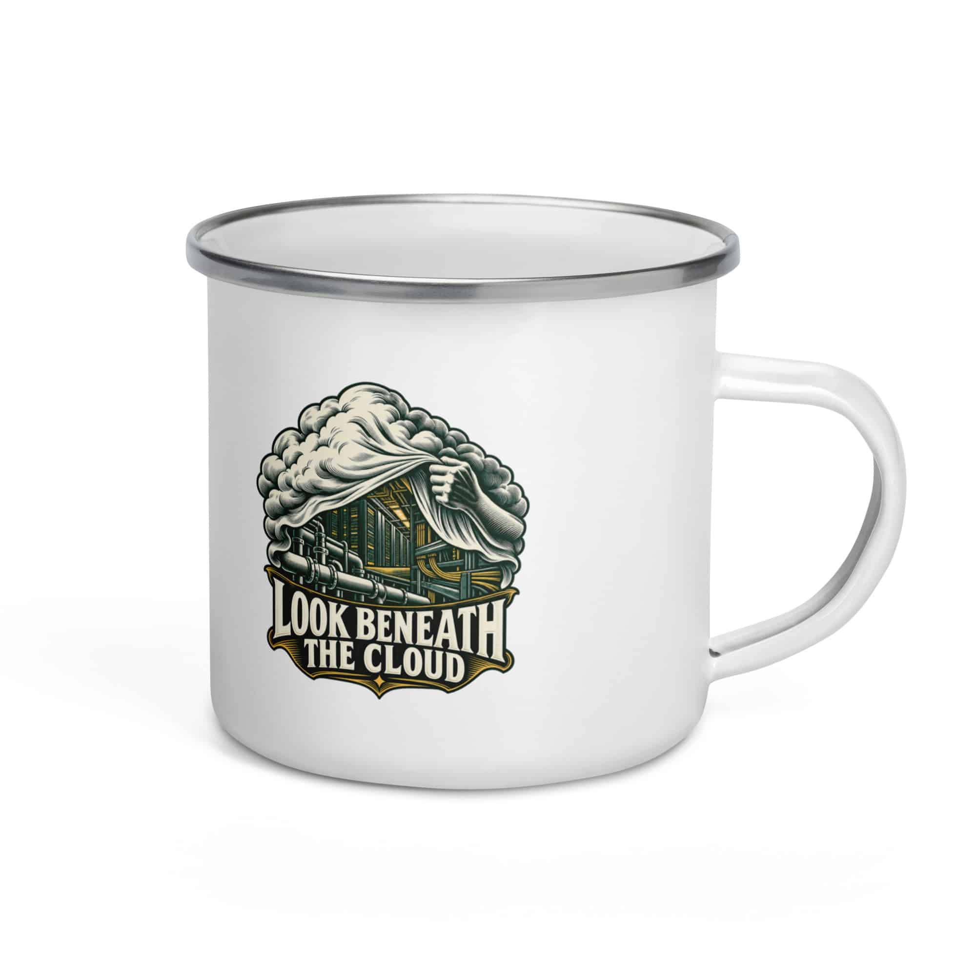 Enamel Camp Mug: Look beneath the cloud