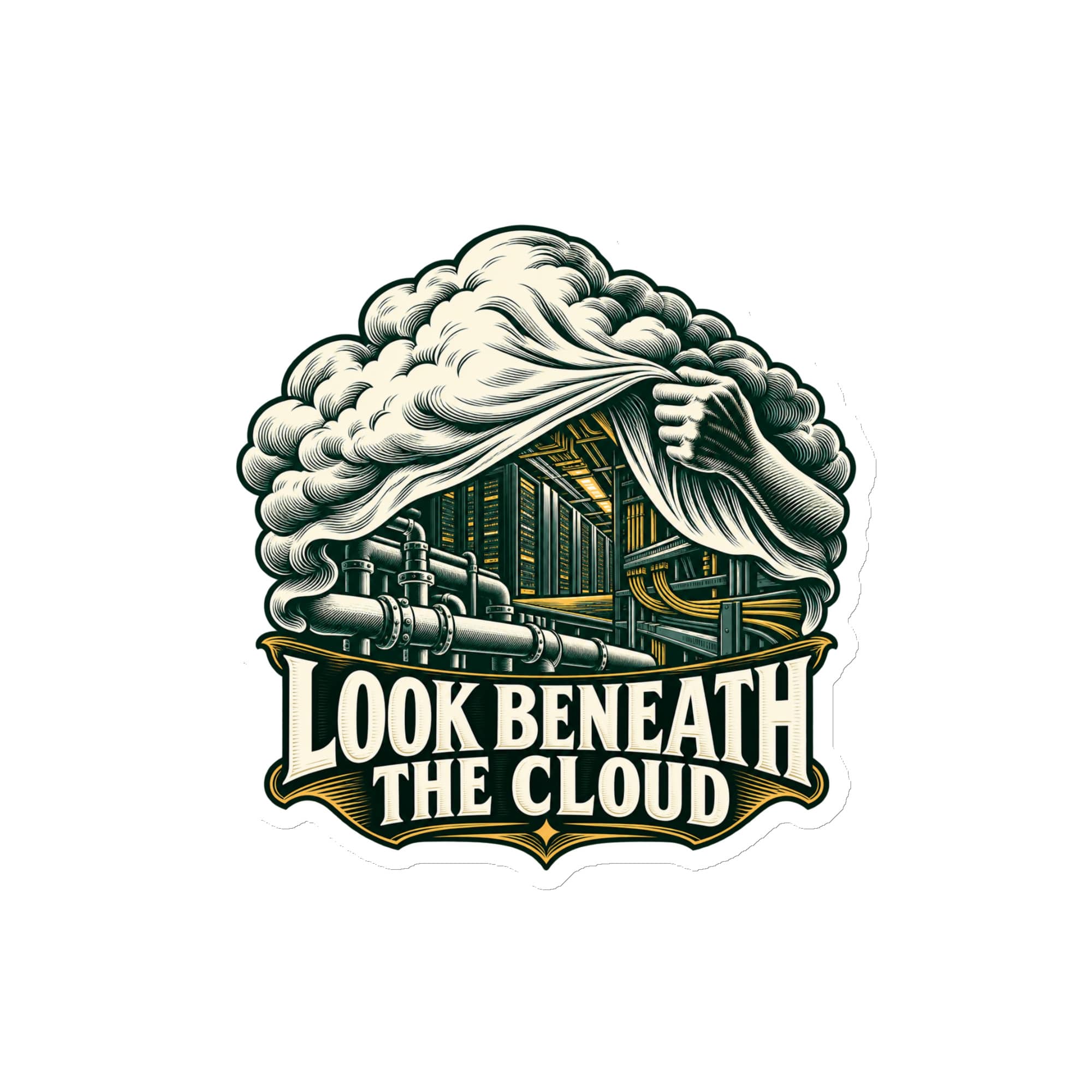 Die-Cut Magnet: Look beneath the cloud