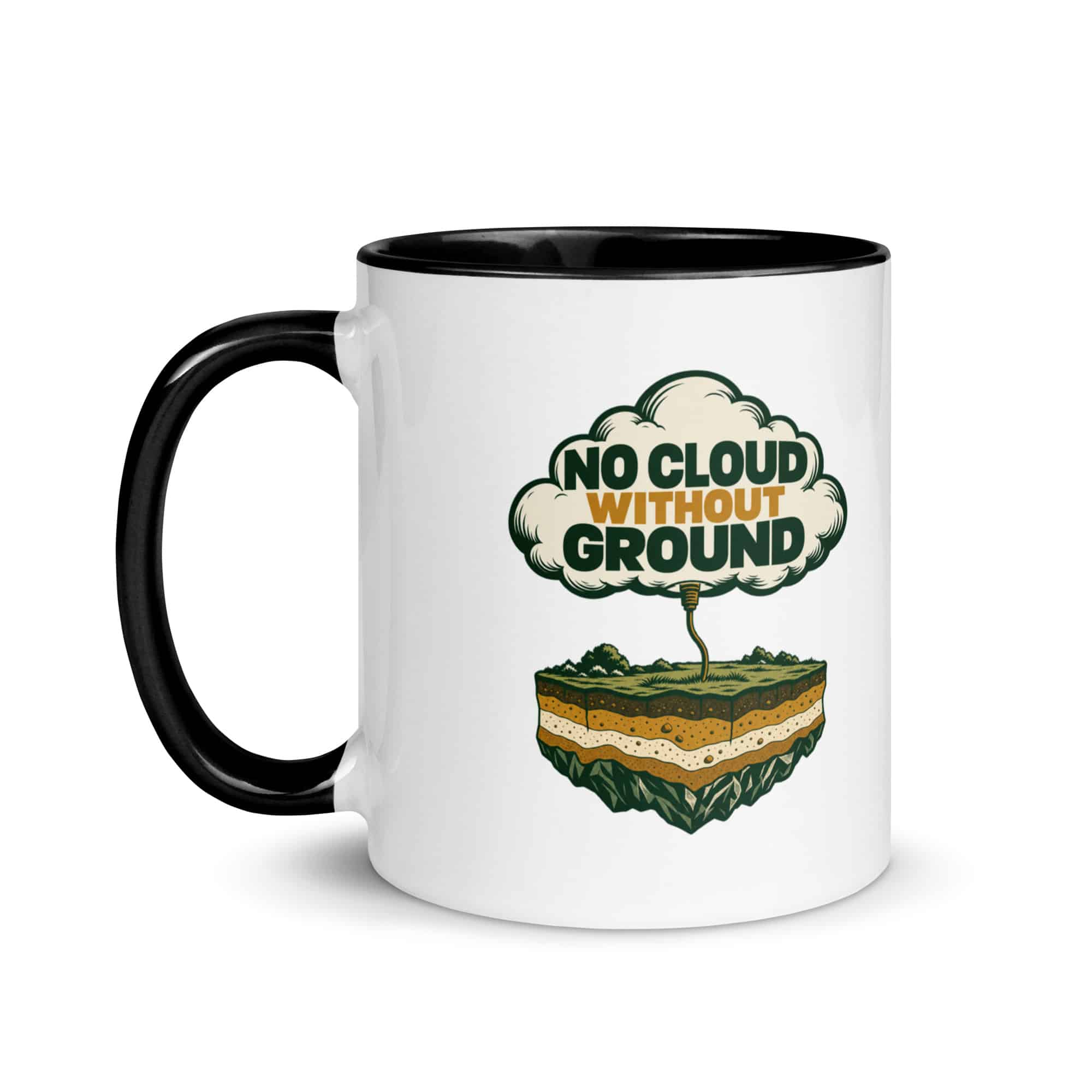 Color Inside Coffee Mug: No cloud without ground