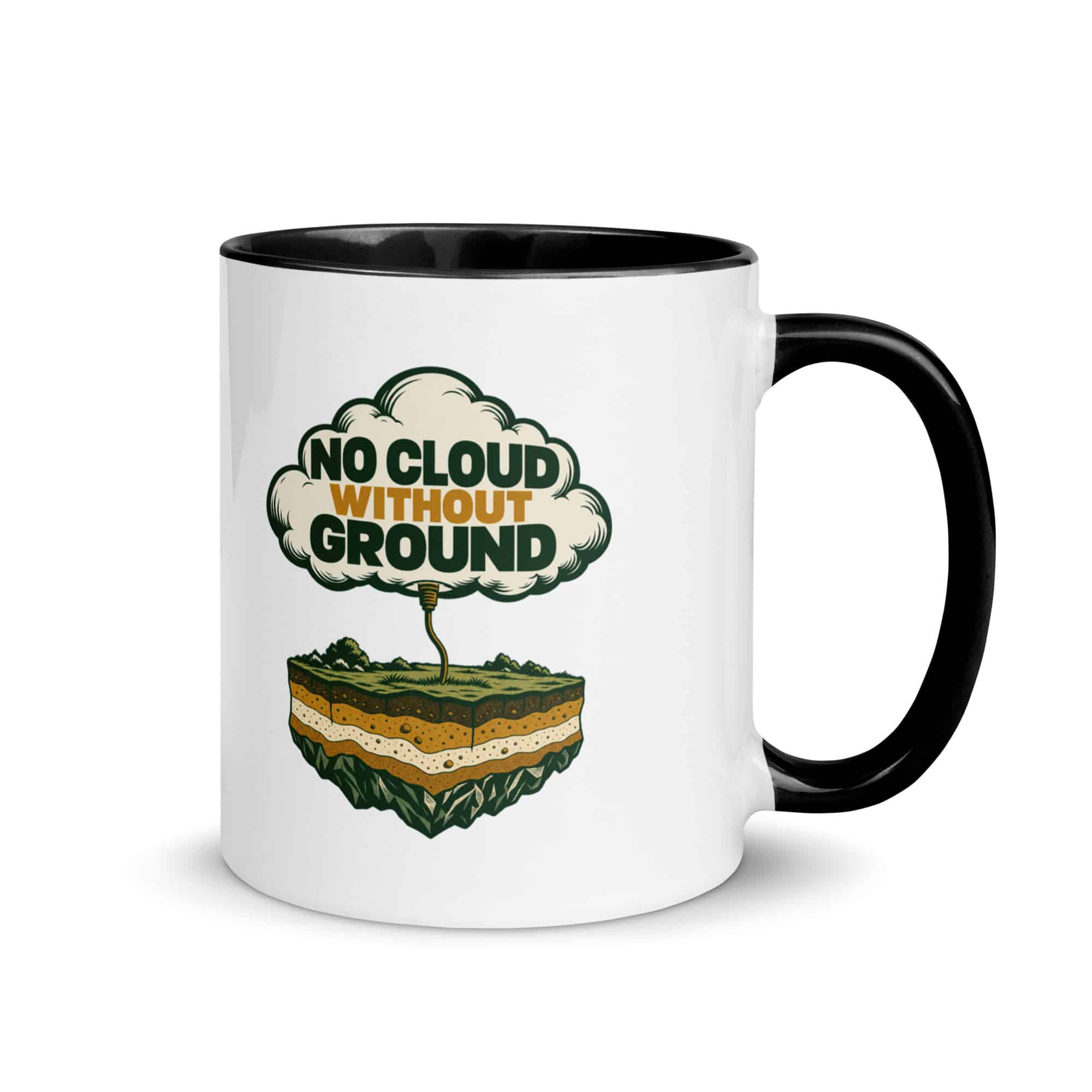 Color Inside Coffee Mug: No cloud without ground
