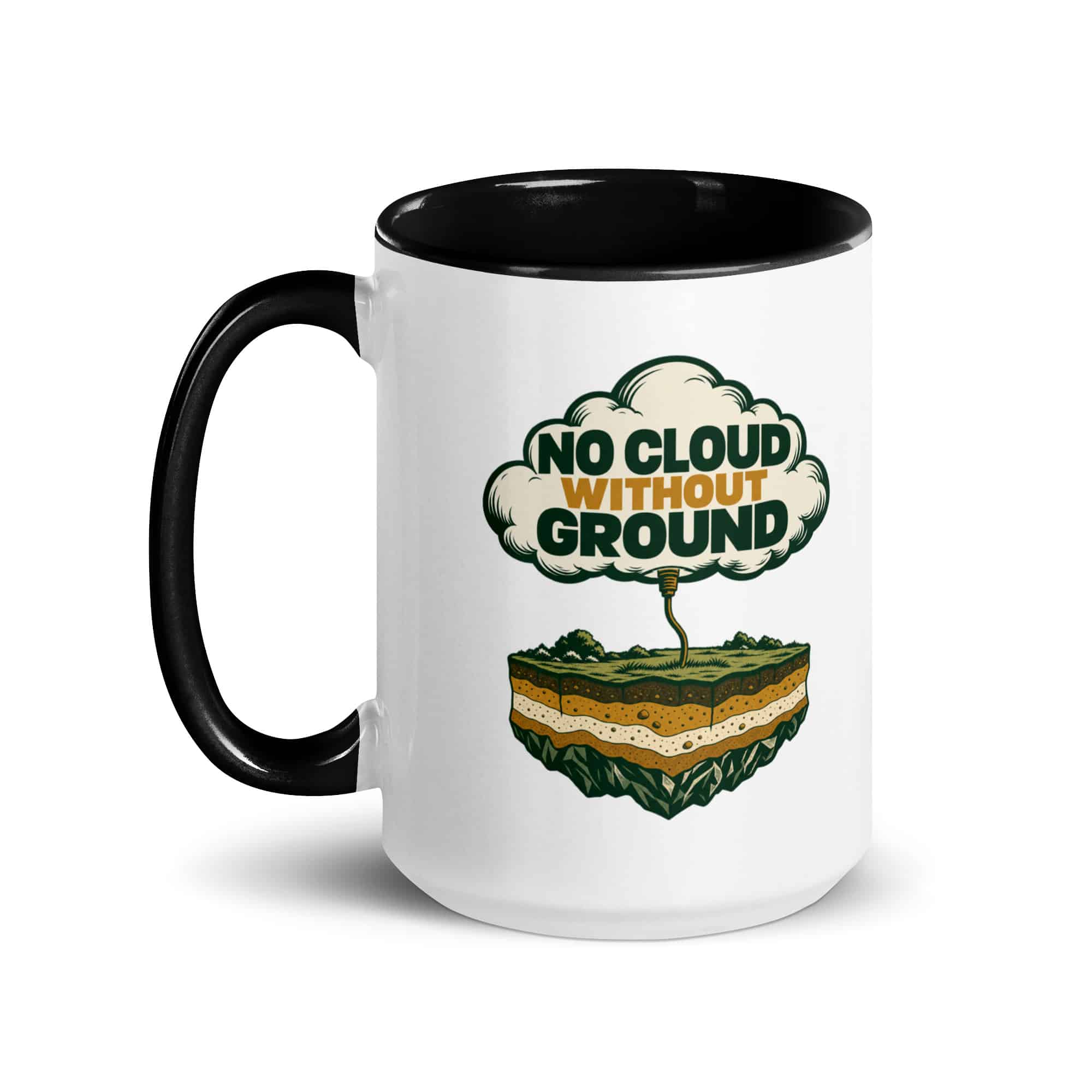 Color Inside Coffee Mug: No cloud without ground