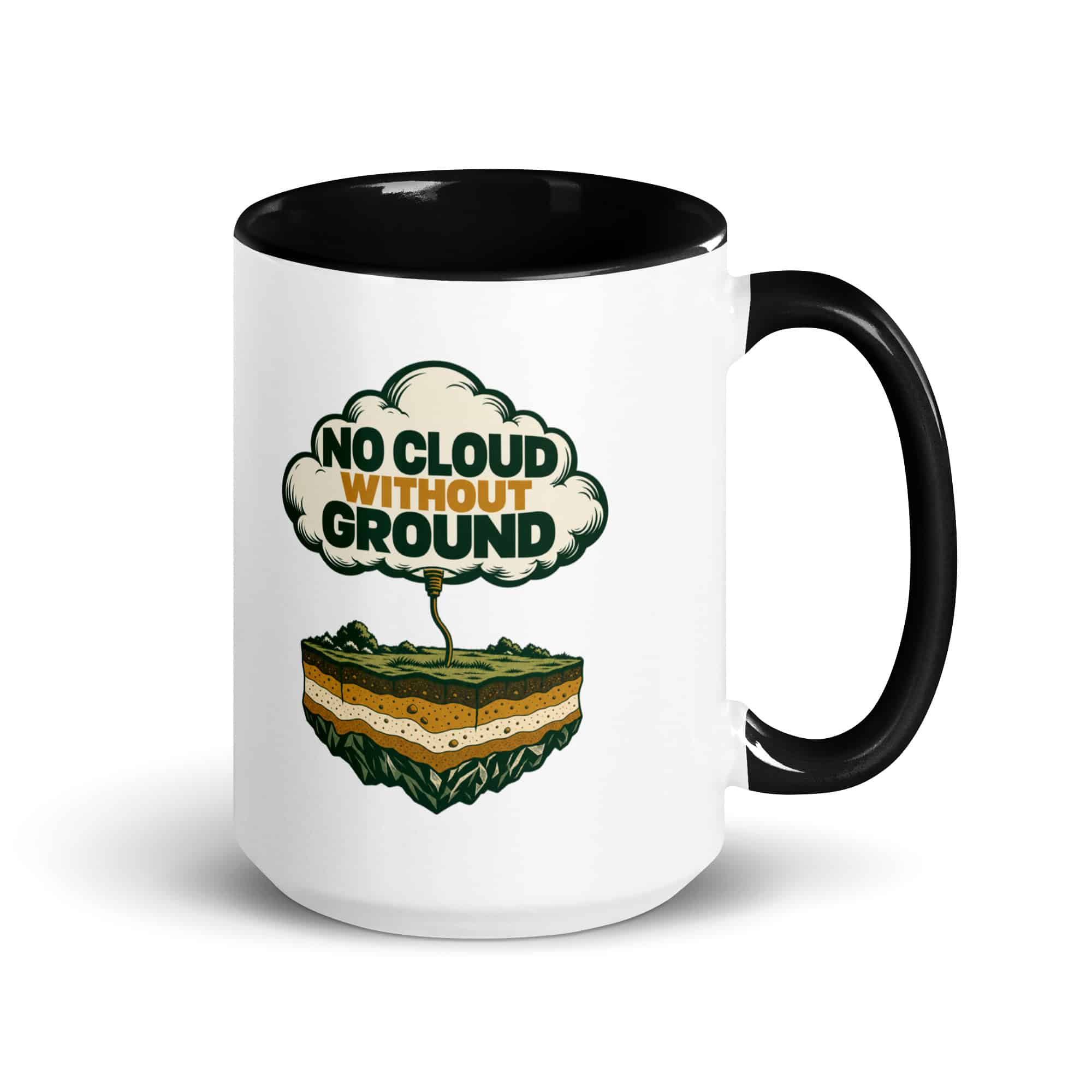 Color Inside Coffee Mug: No cloud without ground