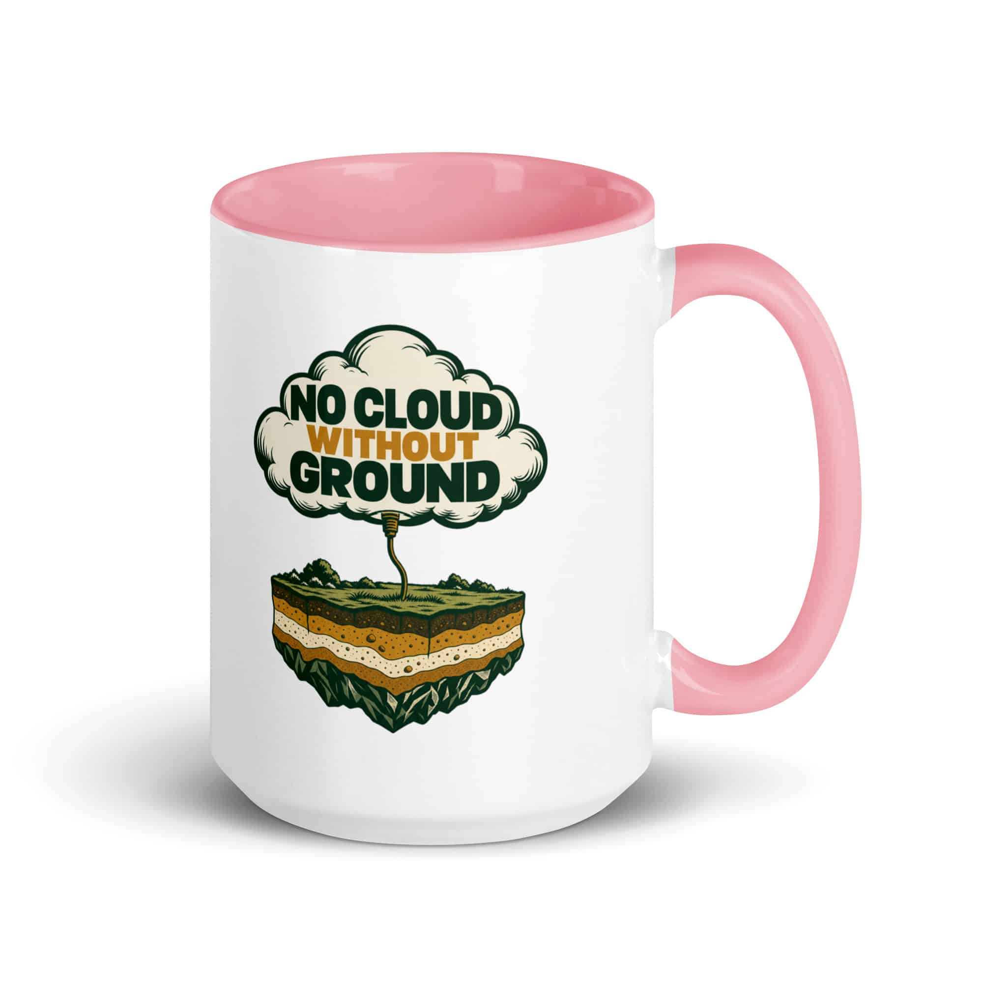 Color Inside Coffee Mug: No cloud without ground