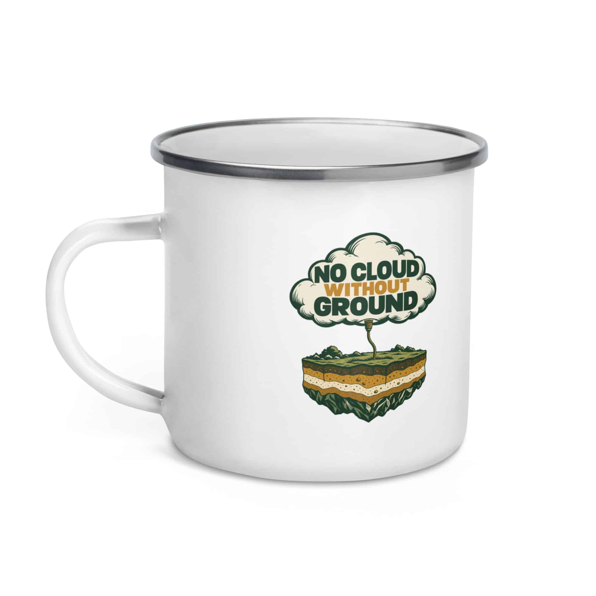 Enamel Camp Mug: No cloud without ground