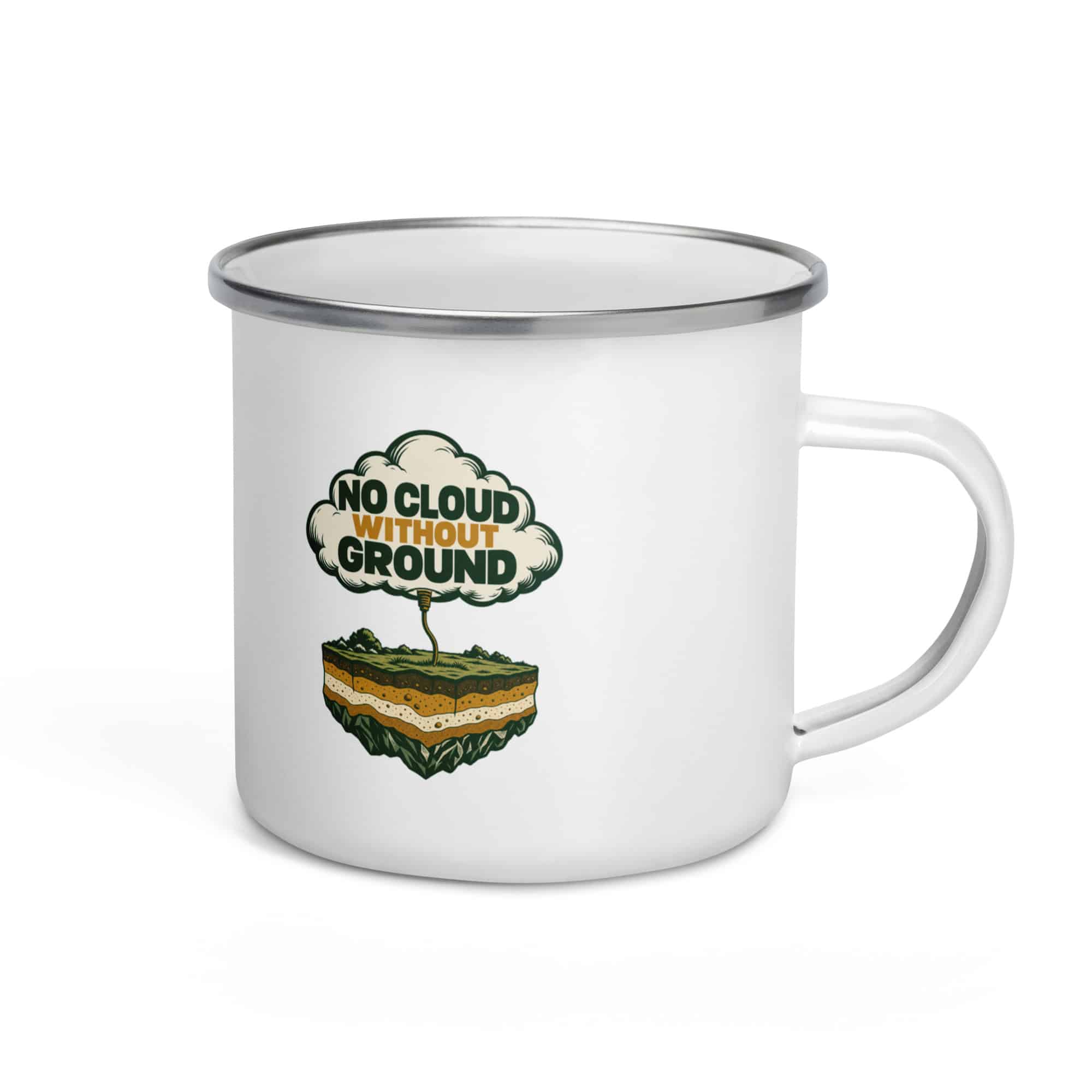 Enamel Camp Mug: No cloud without ground