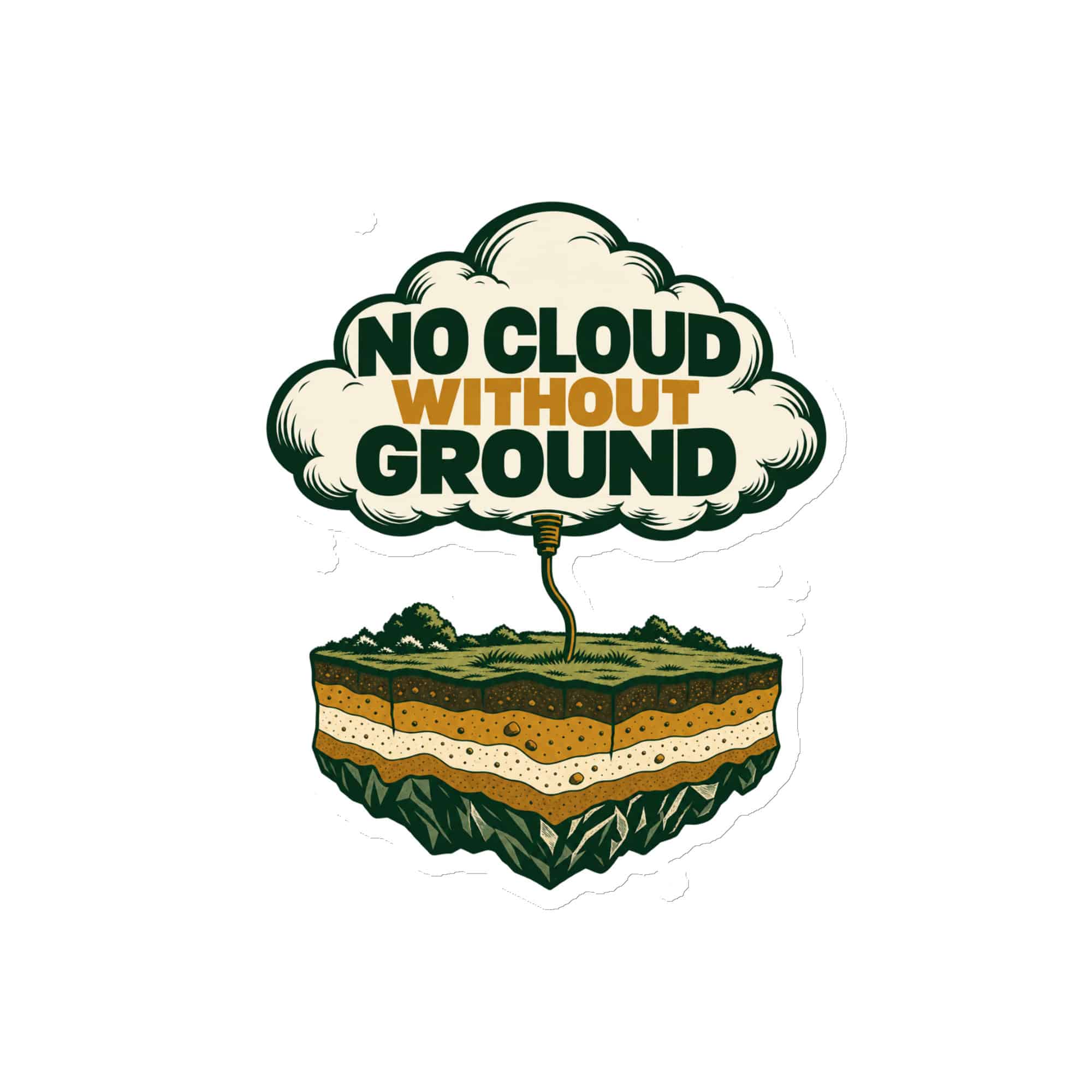 Die-Cut Magnet: No cloud without ground