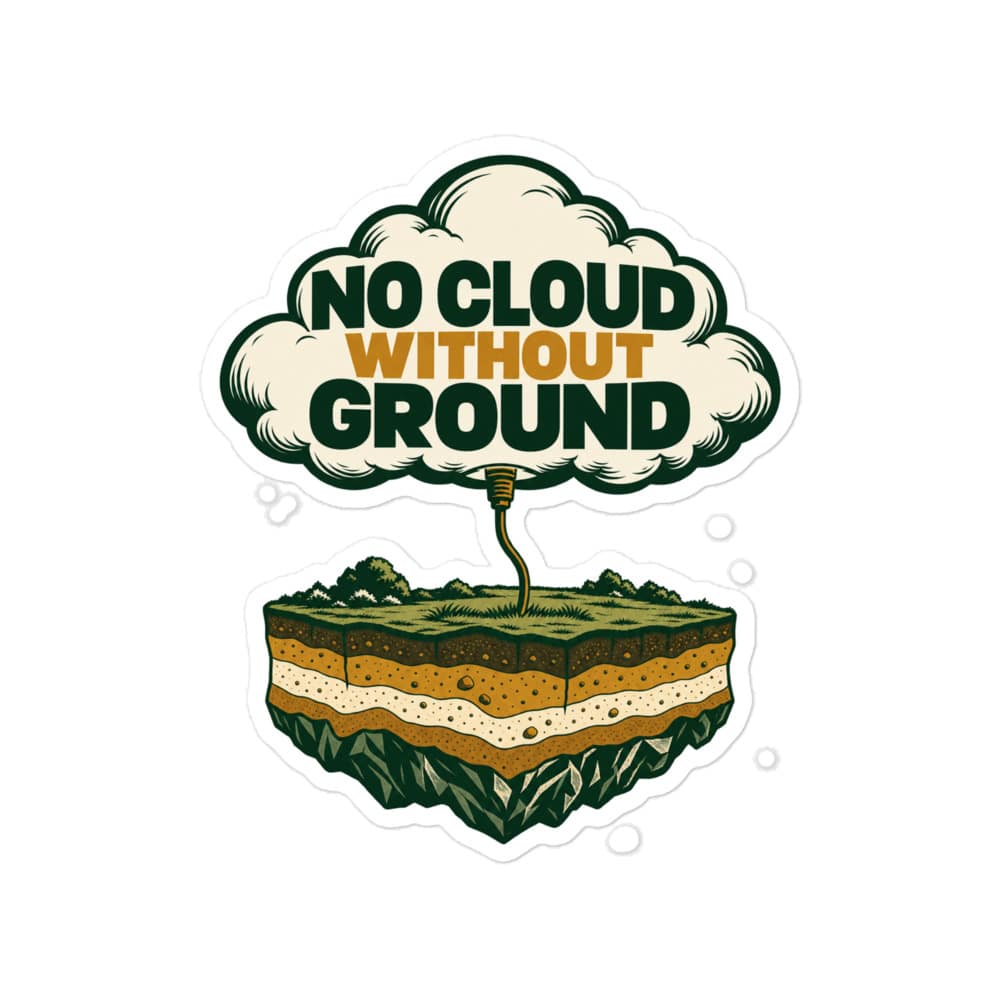 Vinyl Sticker: No cloud without ground