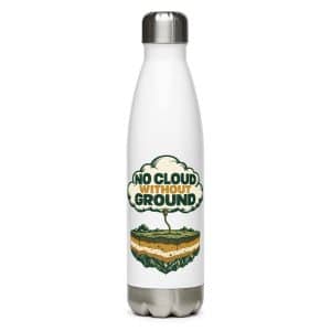 Stainless Steel Water Bottle: No cloud without ground - 17 oz - Main