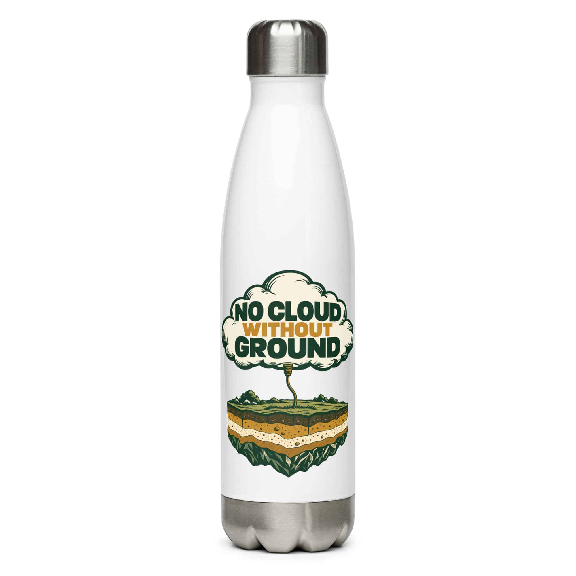 Stainless Steel Water Bottle: No cloud without ground