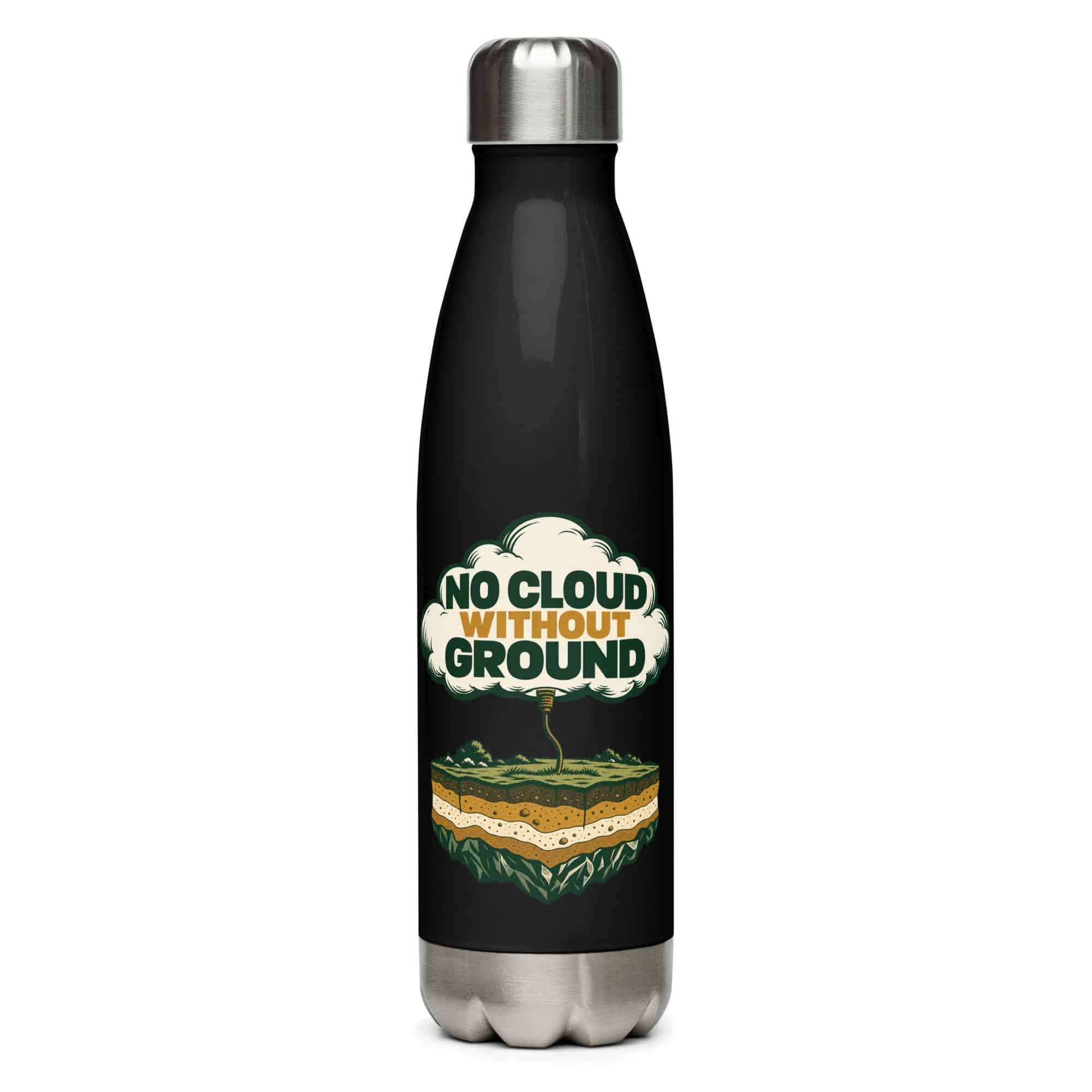 Stainless Steel Water Bottle: No cloud without ground