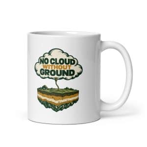 White Ceramic Coffee Mug: No cloud without ground - 11 oz - Main