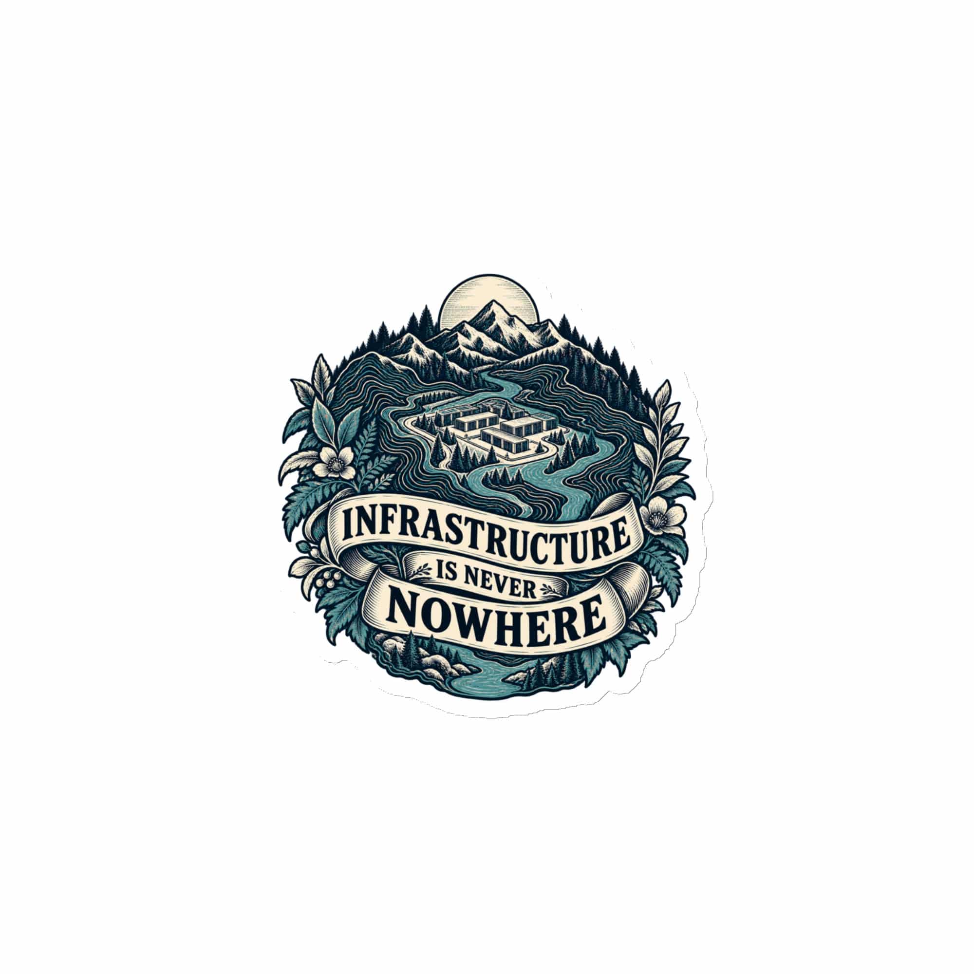Die-Cut Magnet: Infrastructure is never nowhere