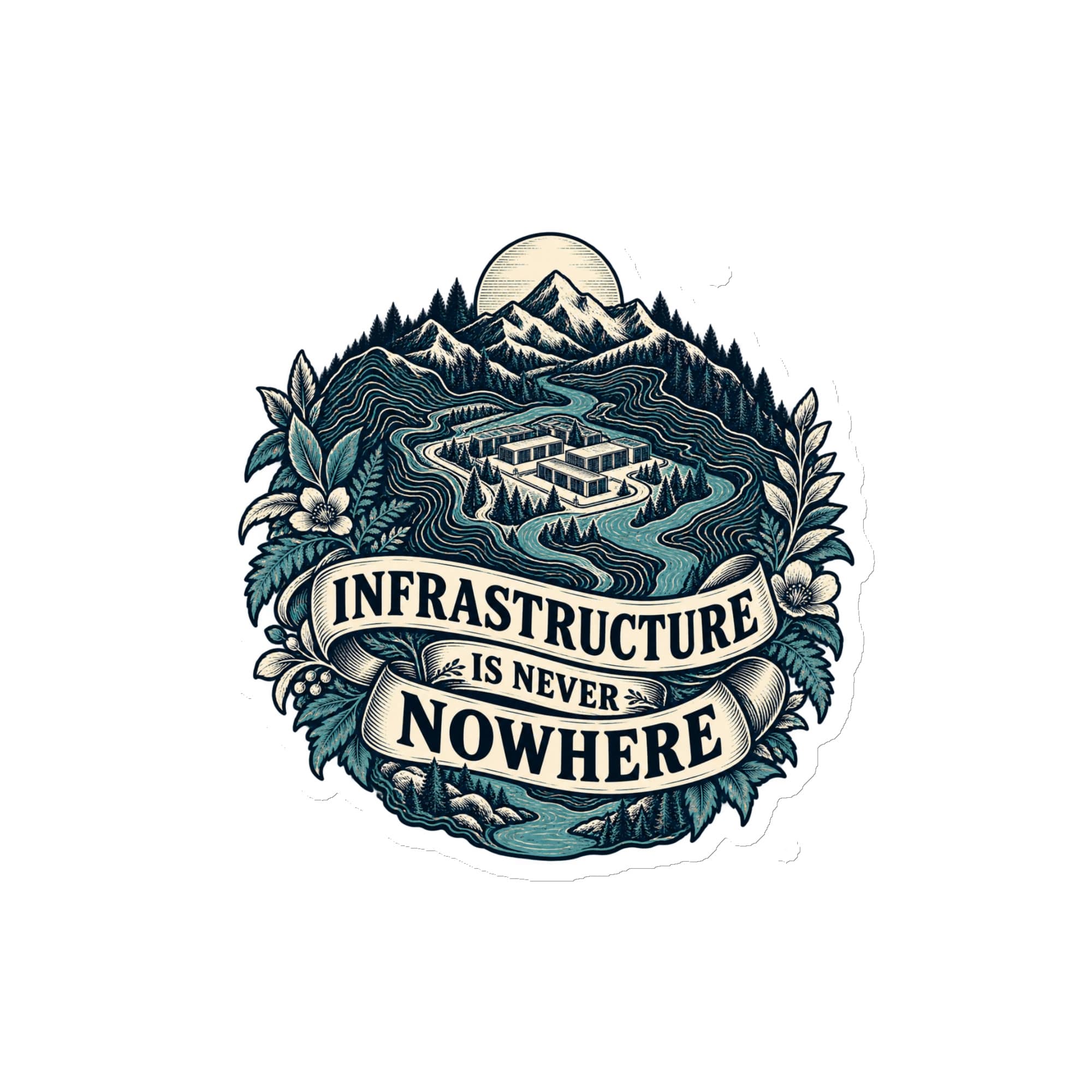 Die-Cut Magnet: Infrastructure is never nowhere