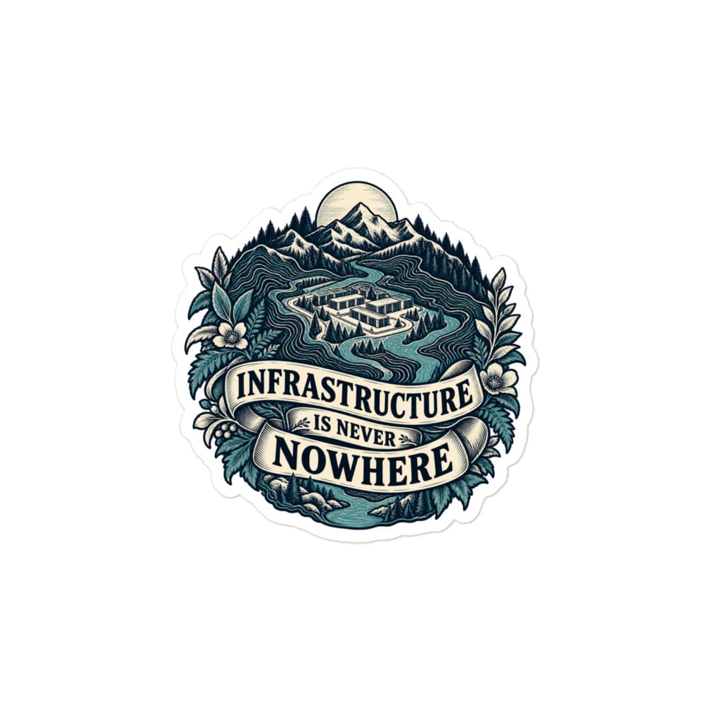 Vinyl Sticker: Infrastructure is never nowhere