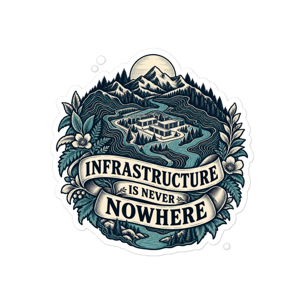 Vinyl Sticker: Infrastructure is never nowhere