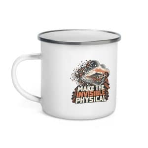 Enamel Camp Mug: Make the invisible physical - 12 oz - Left