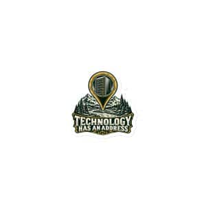 Die-Cut Magnet: Technology has an address - 3″×3″ - Main