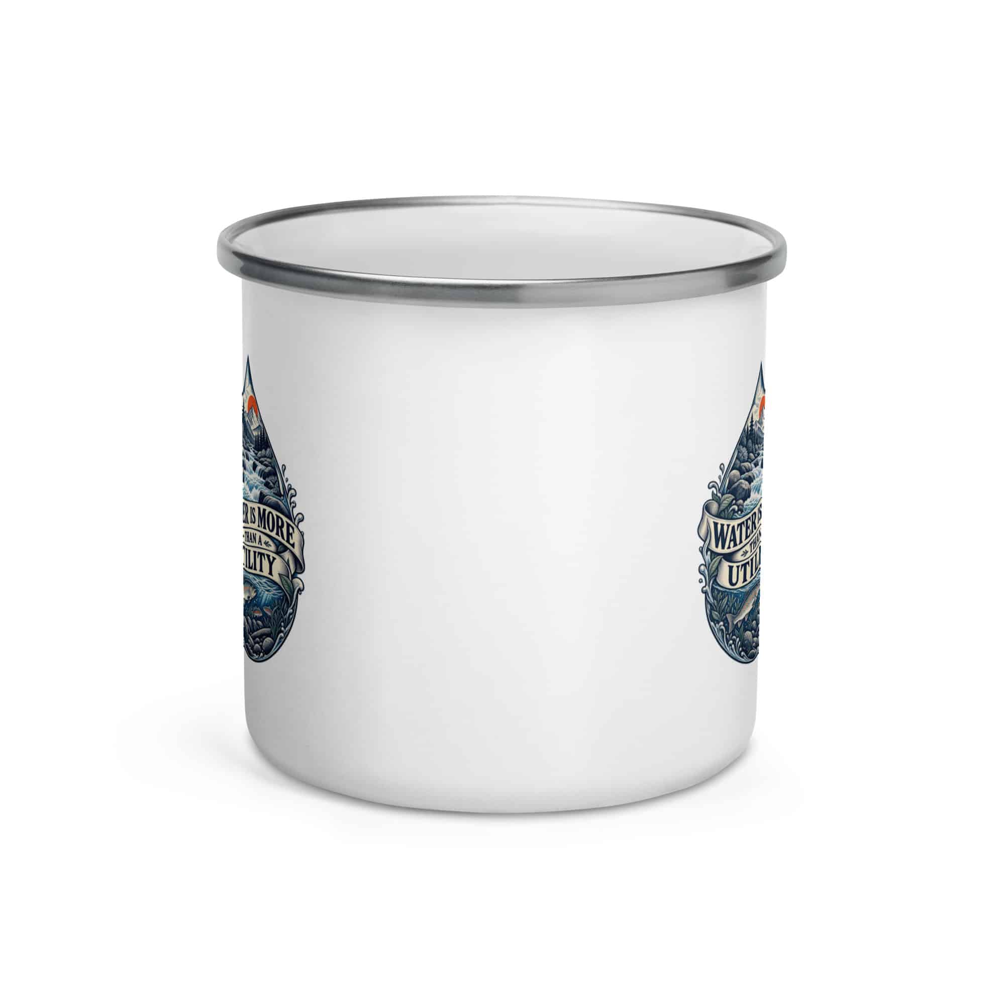Enamel Camp Mug: Water is more than a utility