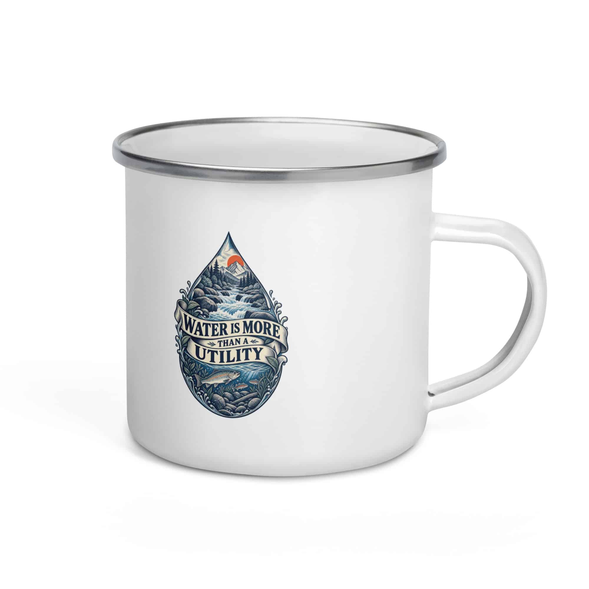 Enamel Camp Mug: Water is more than a utility