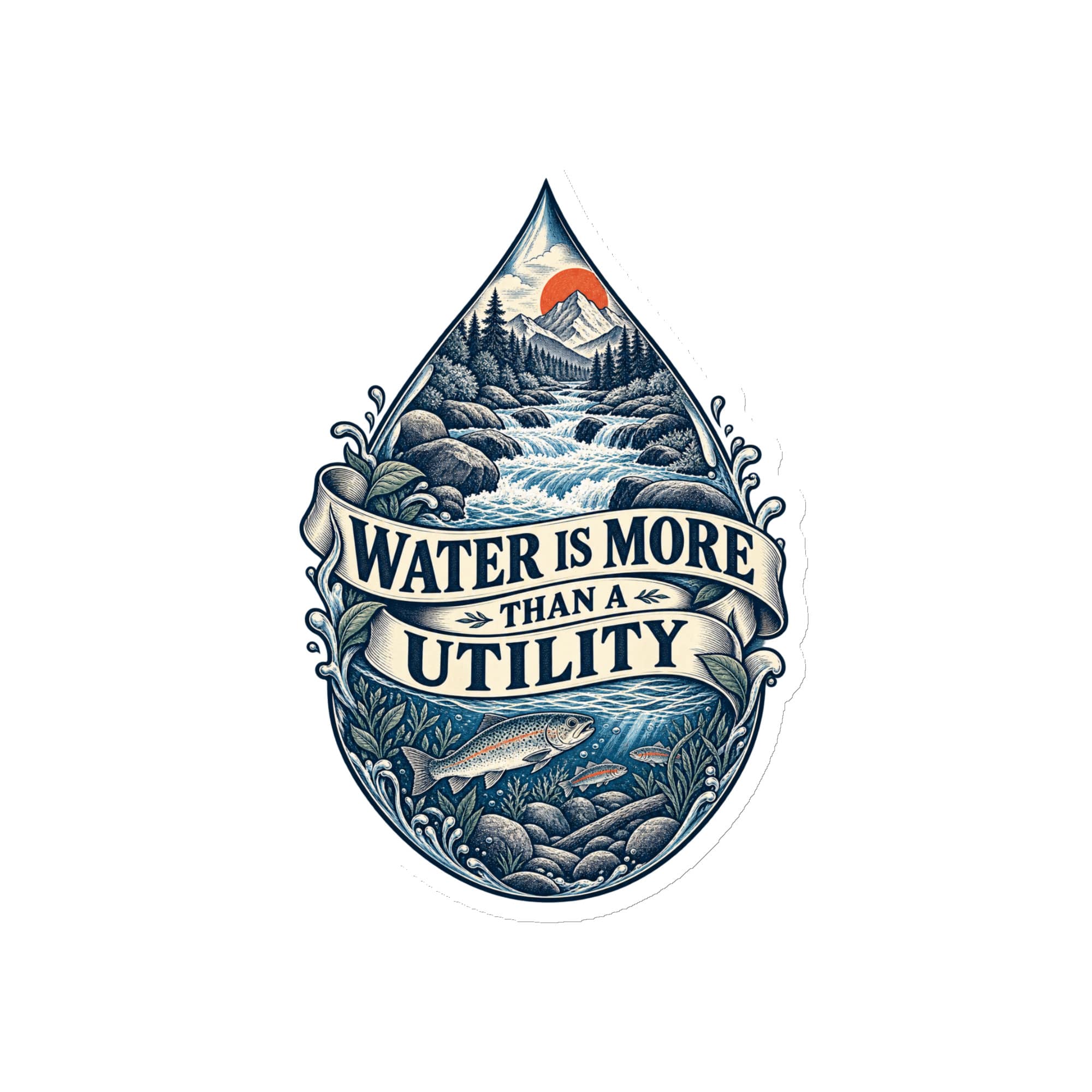 Die-Cut Magnet: Water is more than a utility