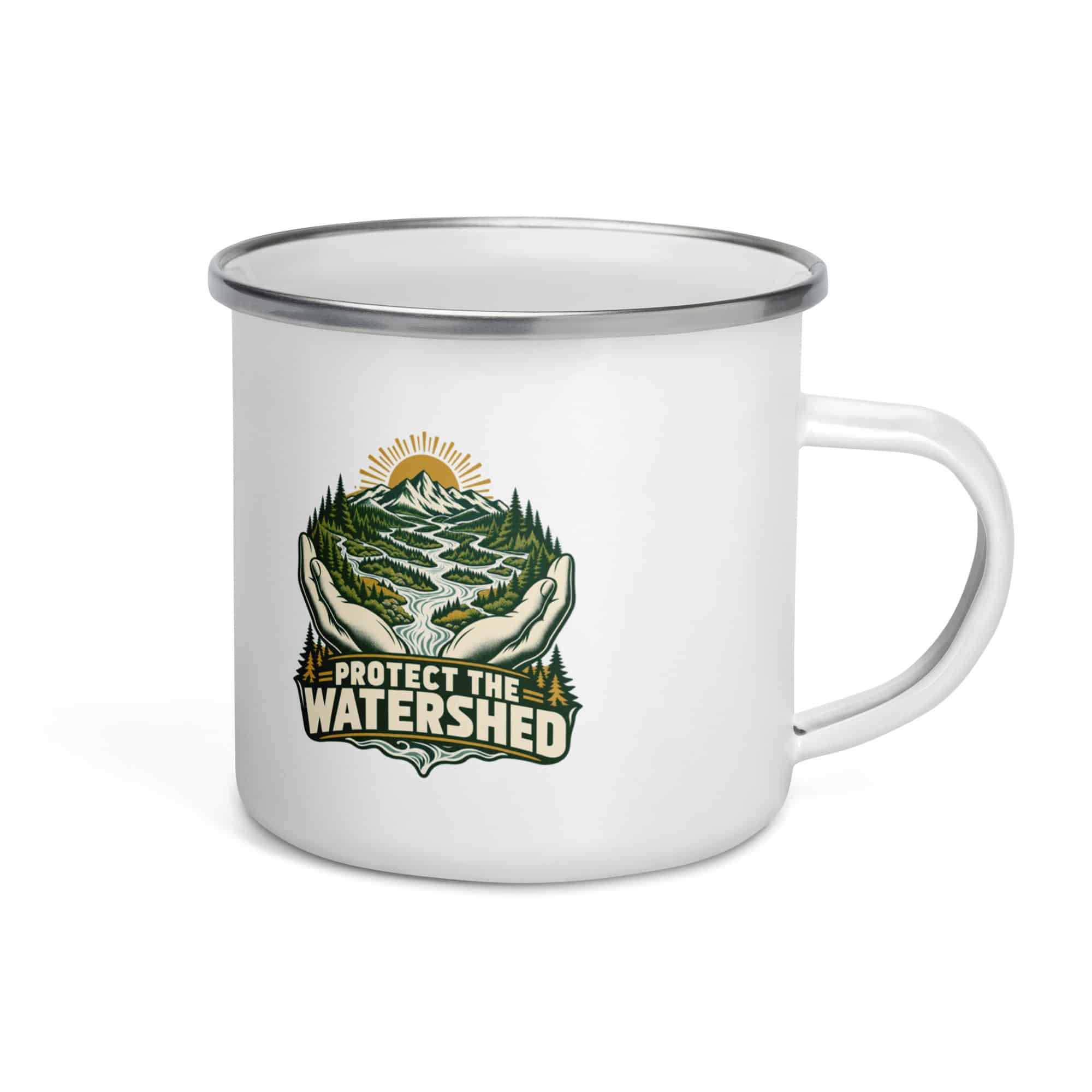 Enamel Camp Mug: Protect the watershed