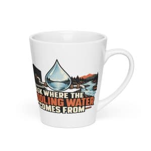 Latte Mug: Ask where the cooling water comes from - 12 oz - Right