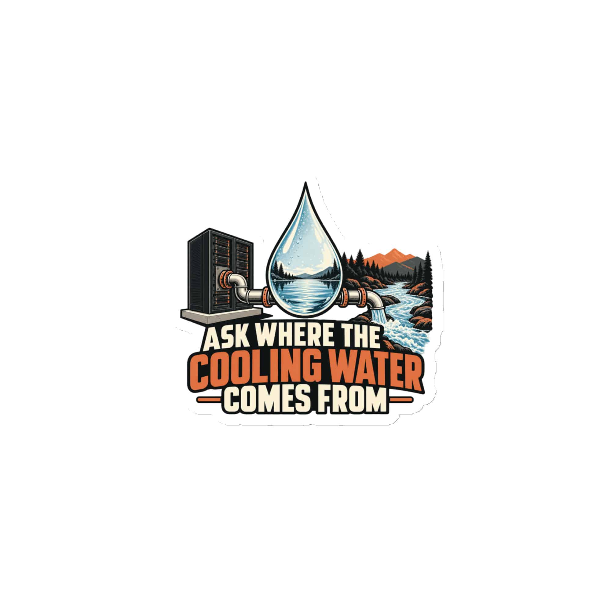 Die-Cut Magnet: Ask where the cooling water comes from