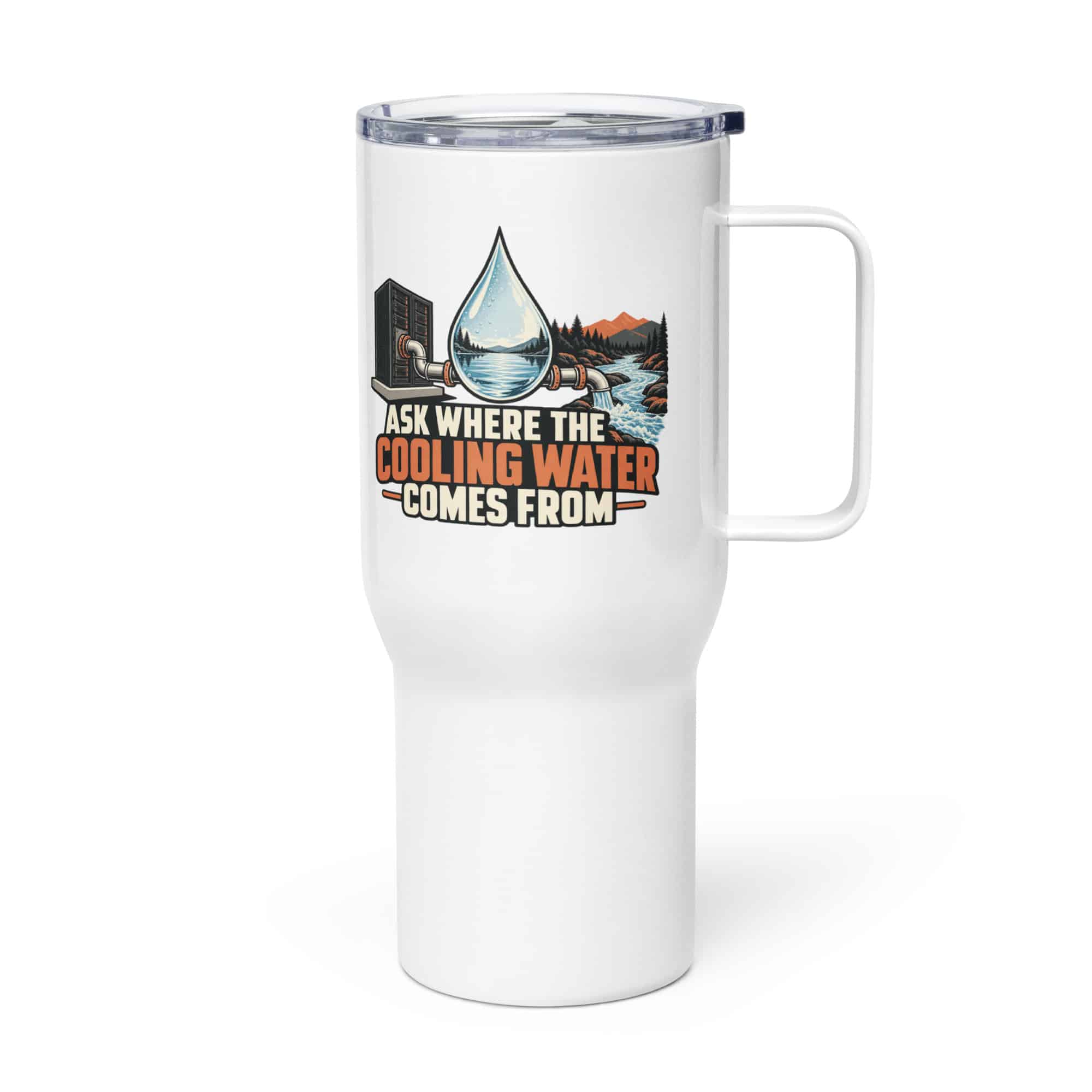 Travel Mug: Ask where the cooling water comes from
