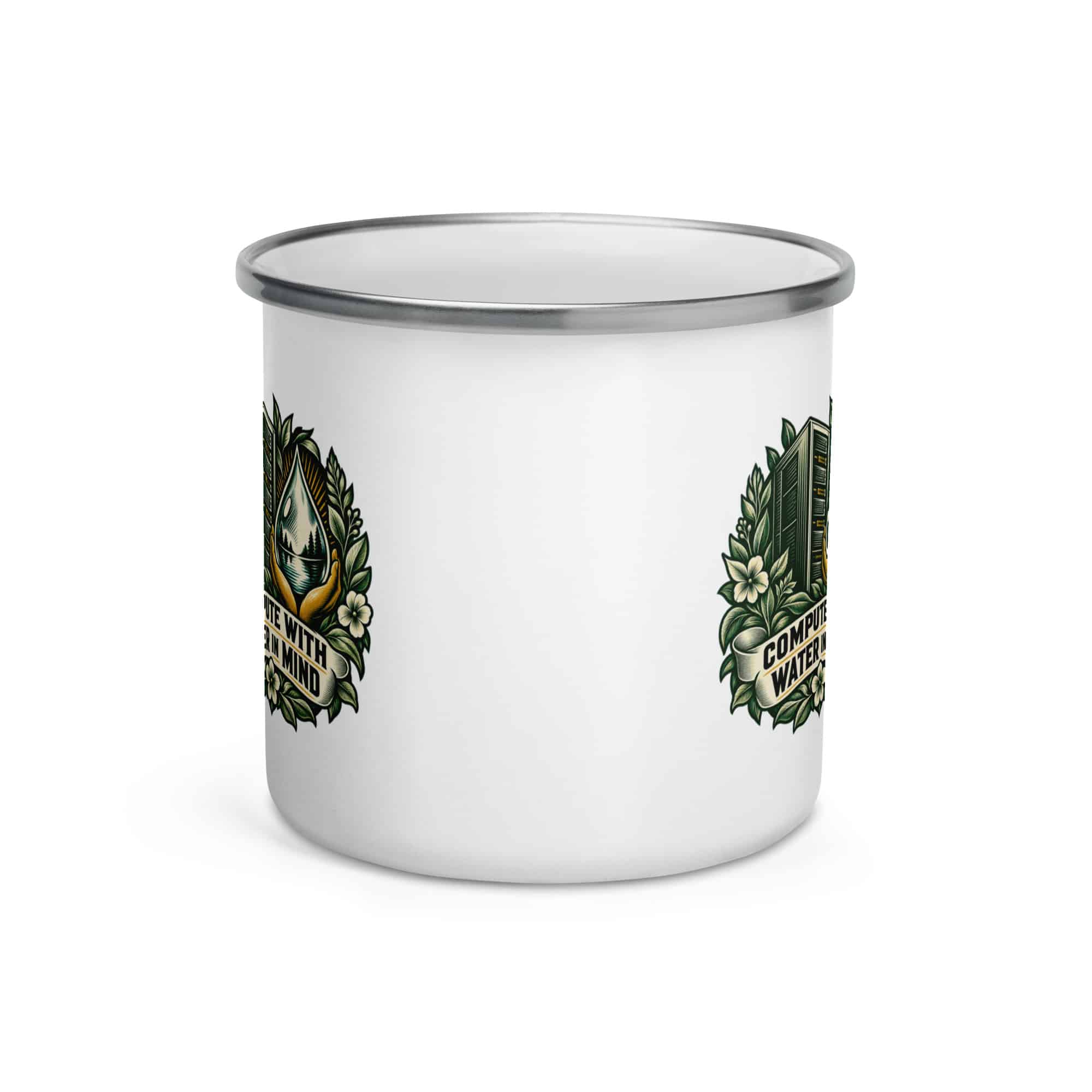 Enamel Camp Mug: Compute with water in mind