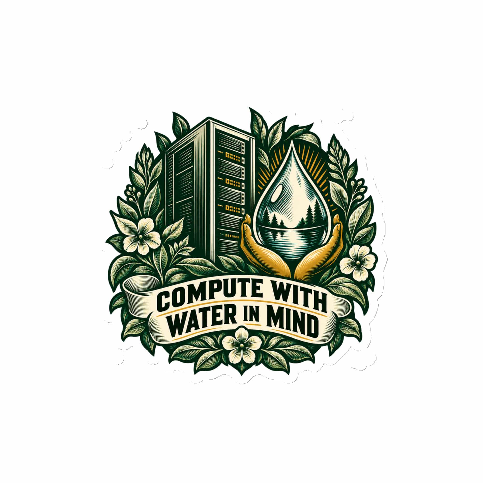 Die-Cut Magnet: Compute with water in mind