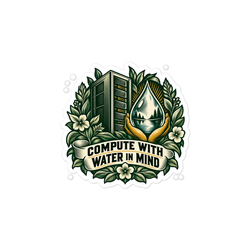 Vinyl Sticker: Compute with water in mind