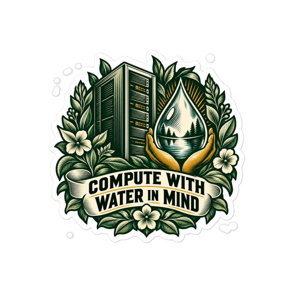 Vinyl Sticker: Compute with water in mind