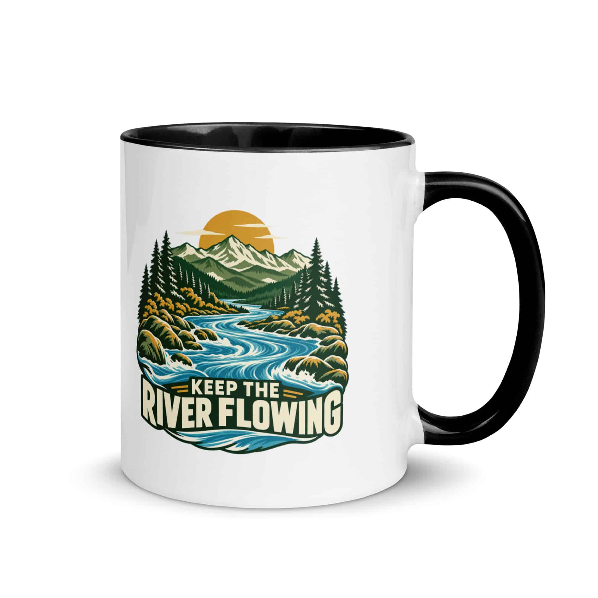 Color Inside Coffee Mug: Keep the river flowing