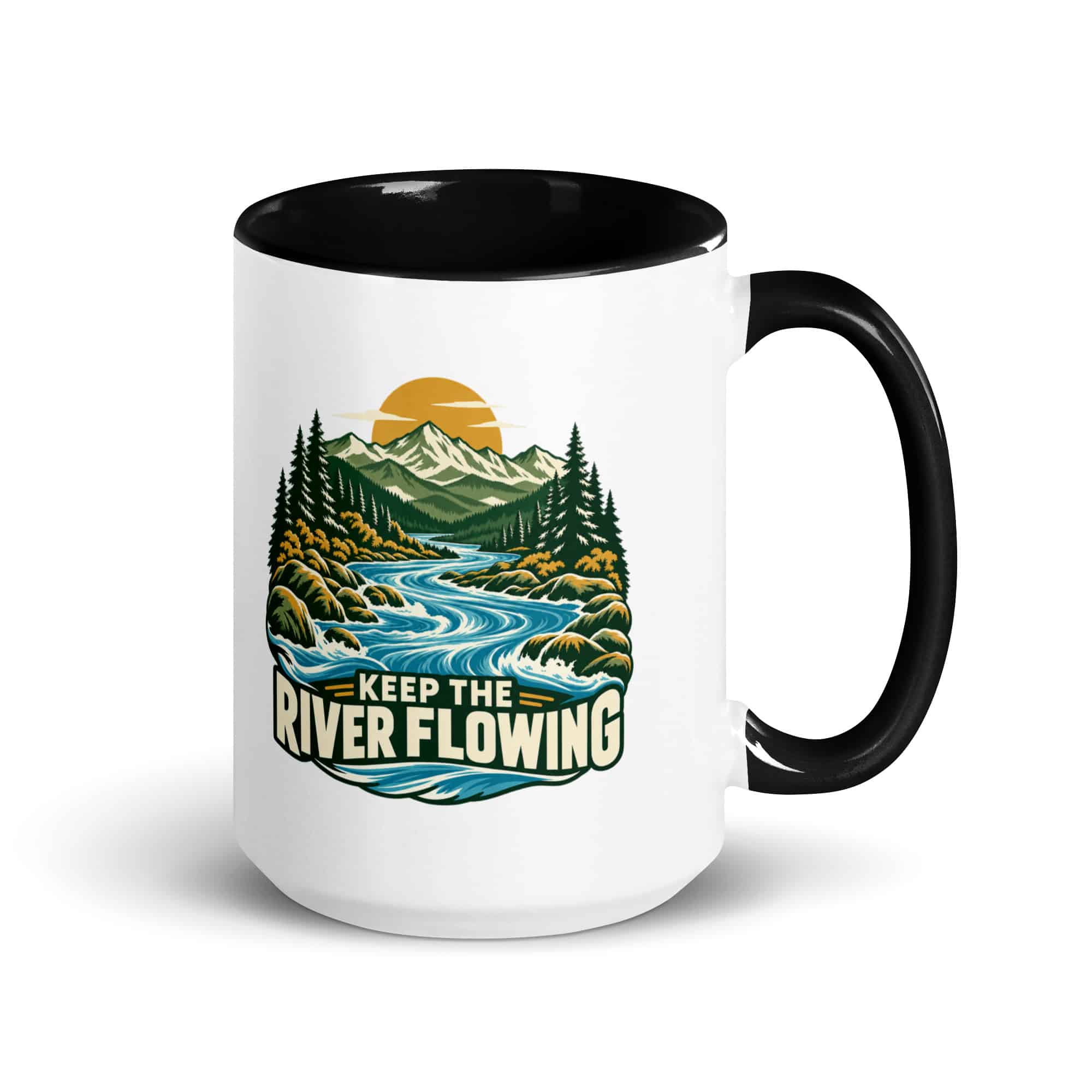 Color Inside Coffee Mug: Keep the river flowing